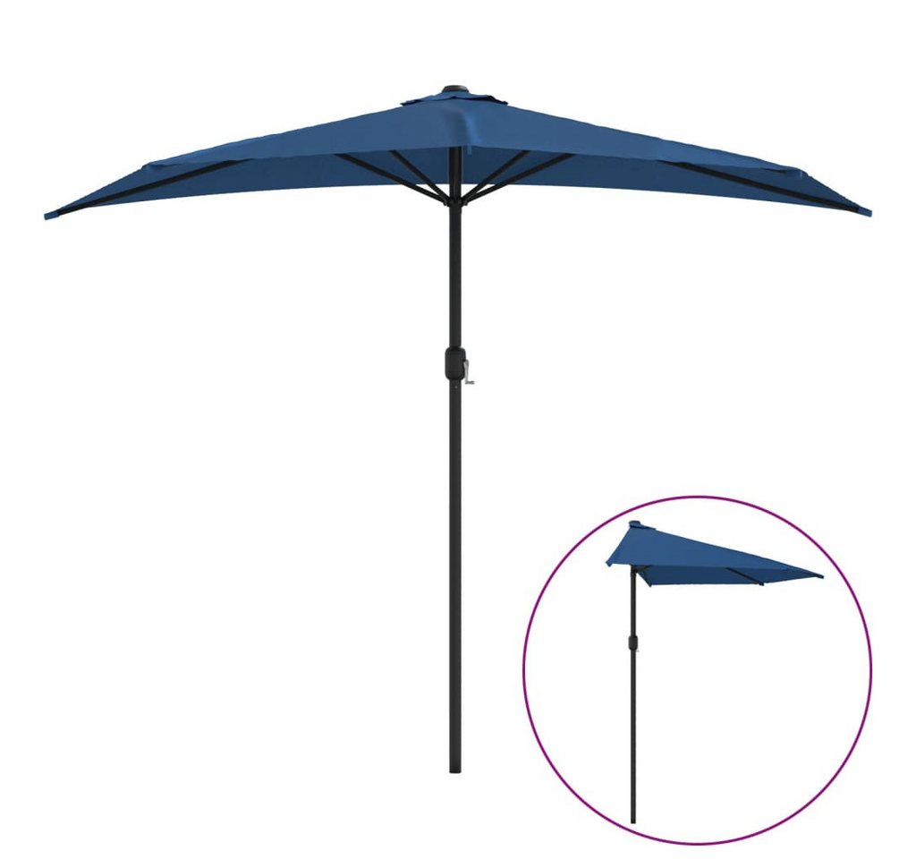 Thumbnail - vidaXL Ampelschirm, Balkon-Sonnenschirm Alu-Mast Blau 270x144x222cm Halbrund