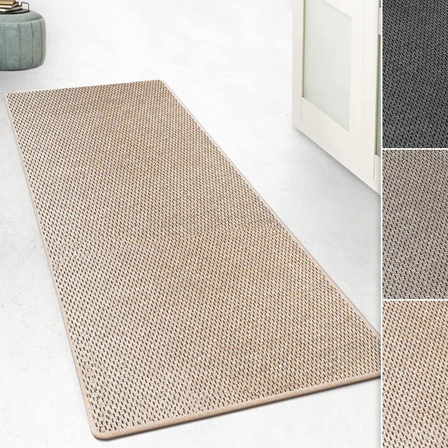 Läufer Kalkutta, Teppichläufer erhältlich in vielen Farben & Größen, Floordirekt, rechteckig, Höhe: 5 mm, in Sisal-Optik Beige