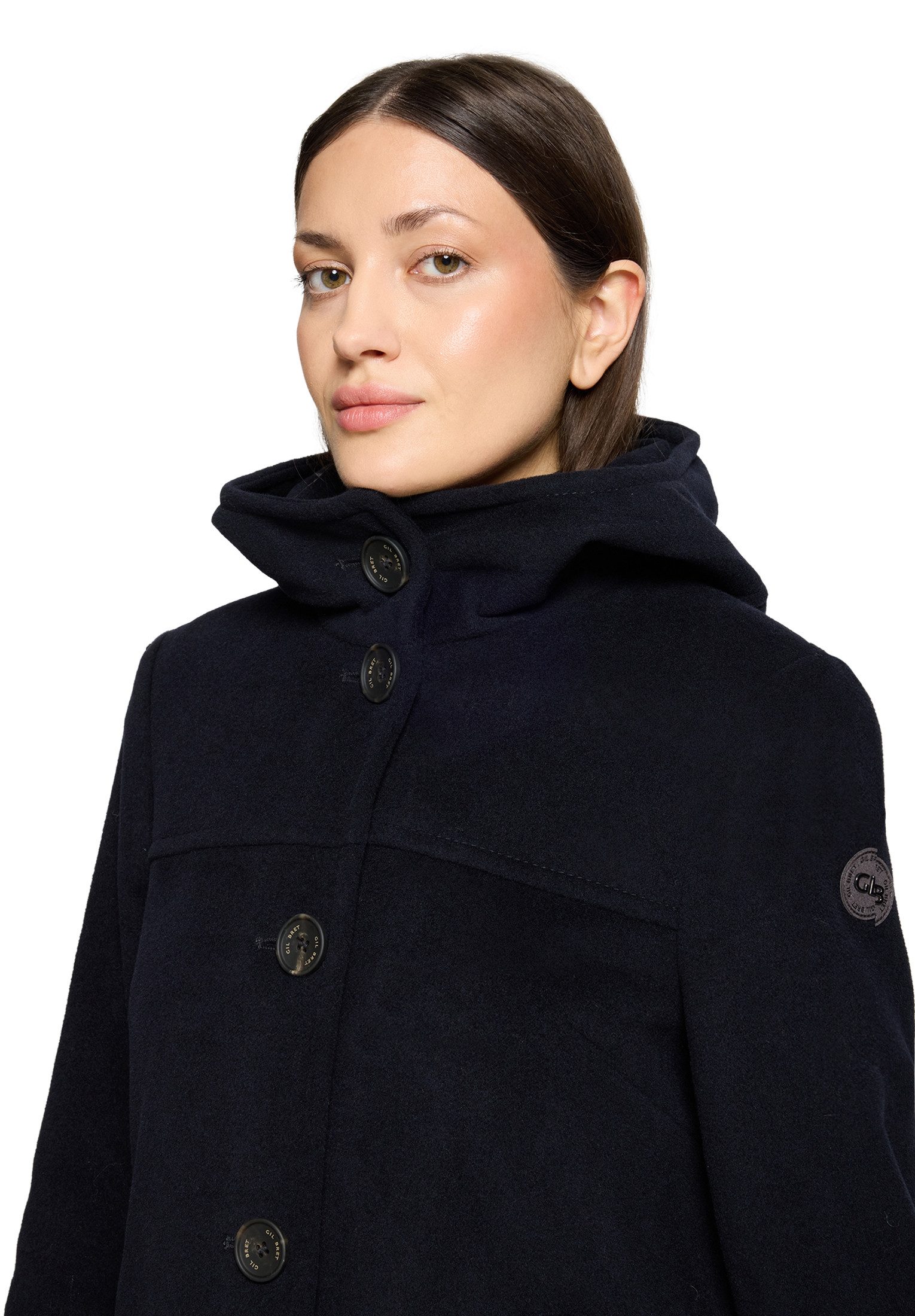 Gil Bret Fleecejacke mit Knopfleiste und Kapuze