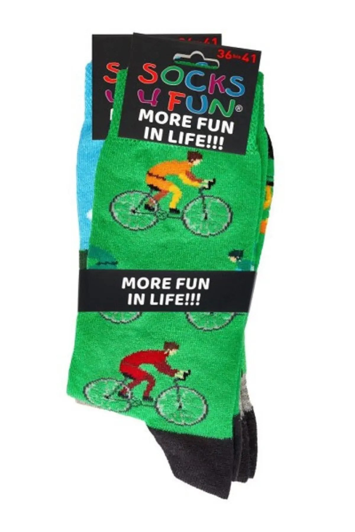 Socks 4 Fun Freizeitsocken Socks 4 Fun Motivsocken Radsport 2-er Bündel (2-er Bündel, 2-Paar, 2 Paar) lustiges Design – Bild 4 von 4