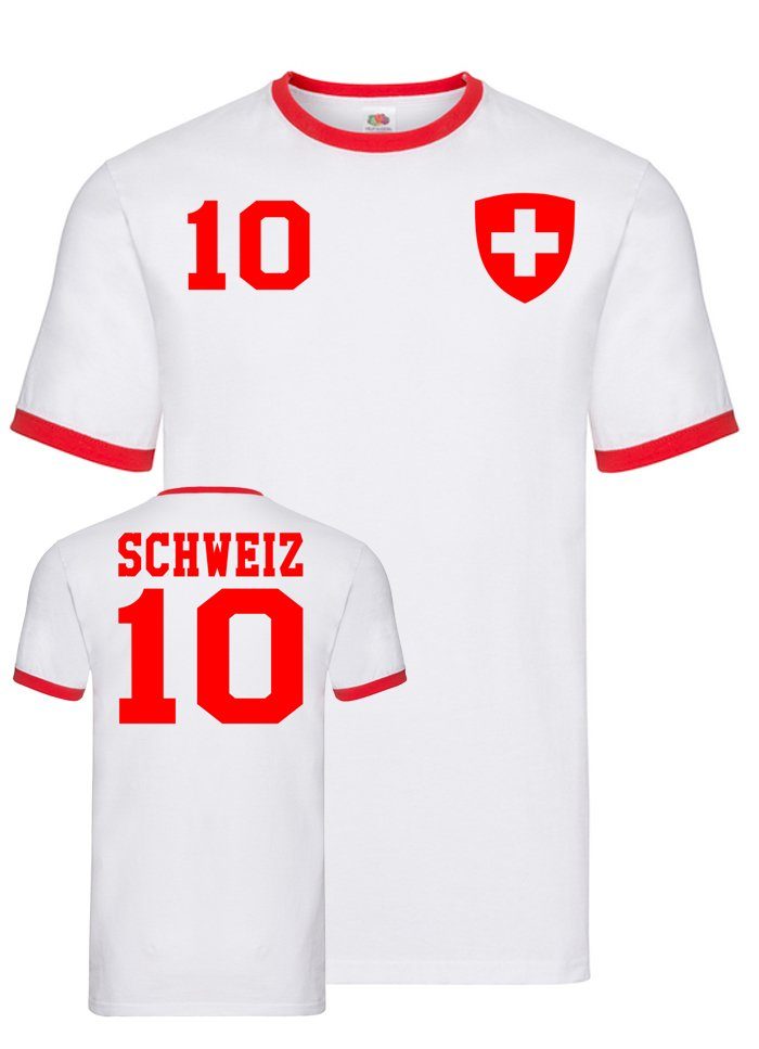 Schweiz Fußball Swiss Brownie Meister Sport Trikot Herren & WM Europa EM Blondie T-Shirt