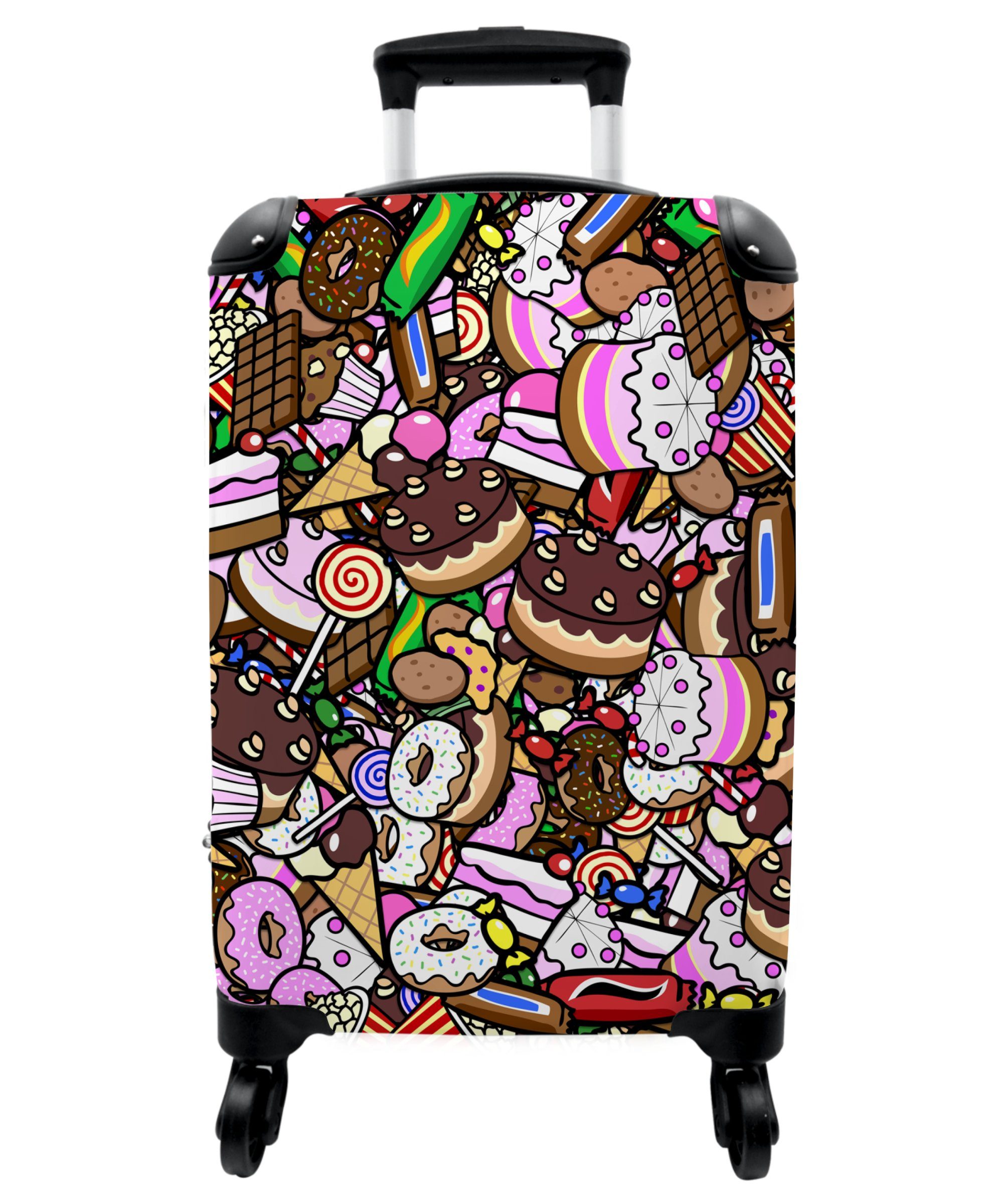55x35x20cm Kinderkoffer - -, Kindertrolley, Kuchen NoBoringSuitcases.com© Ferien, - rollen, Handgepäck Schokolade Rollen, 4 Lutscher Koffer - - mit Reisetasche Süßigkeiten Design für