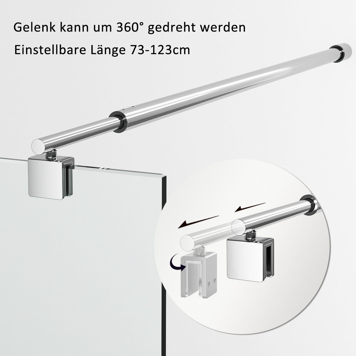 Boromal Duschwand-Stabilisationsstange Haltestange für 5-10 mm günstig online kaufen