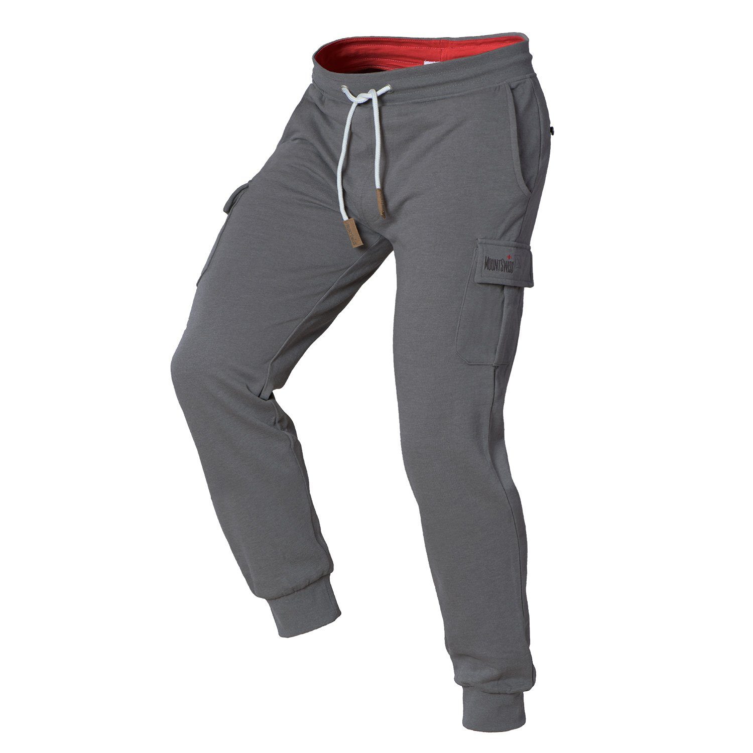 Mount Swiss Jogginghose Mount Swiss lange Freizeithose Herren CARGO I lange Sweatpants Herren (1-tlg) stahlgrau