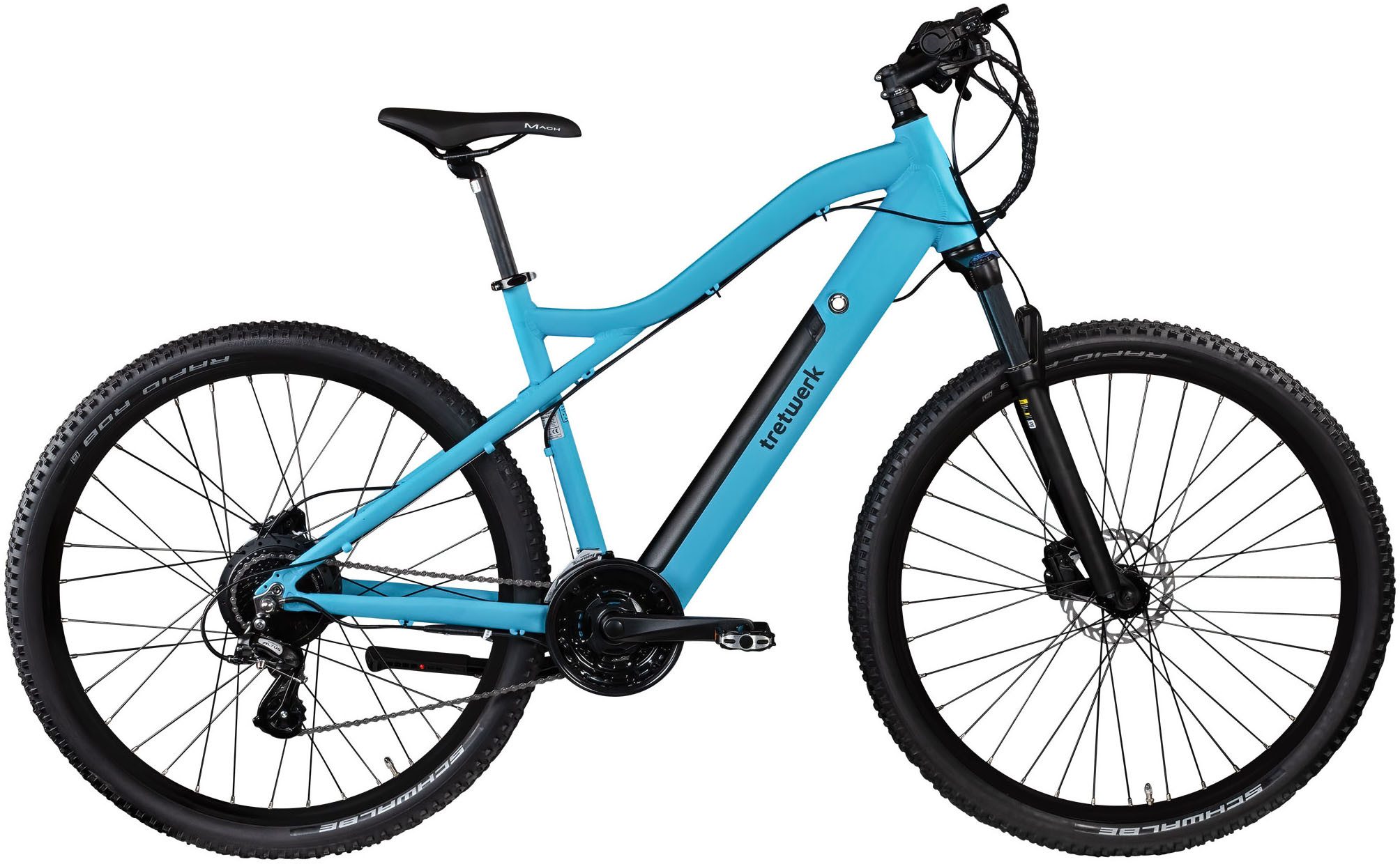 Tretwerk E-Bike Mountainbike Commander Plus, 24 Gang Shimano Altus M310 Schaltwerk, Kettenschaltung, Heckmotor, 504 Wh