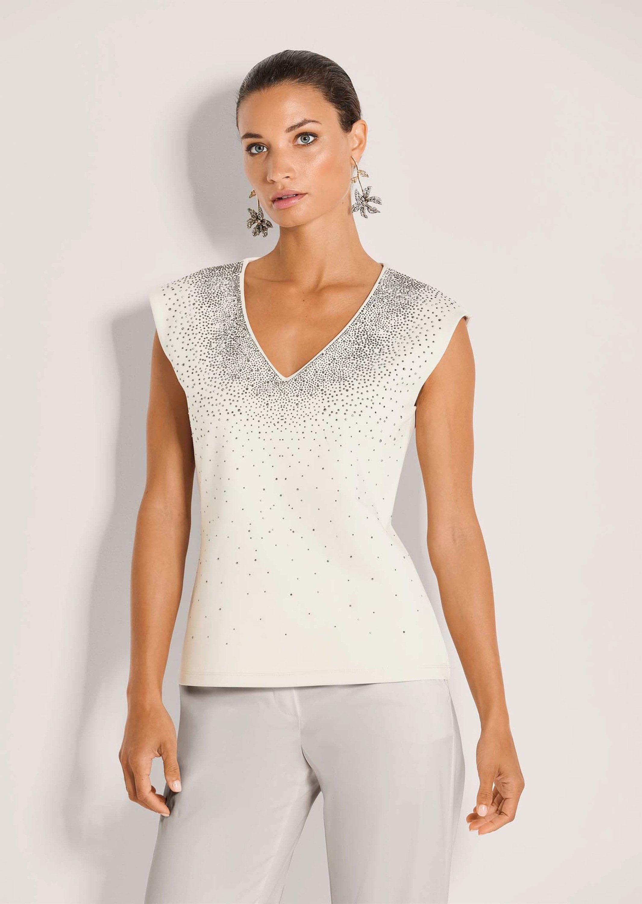 MADELEINE Kurzarmshirt Elegantes Shirt mit V-Ausschnitt, ärmellos Ärmellose günstig online kaufen