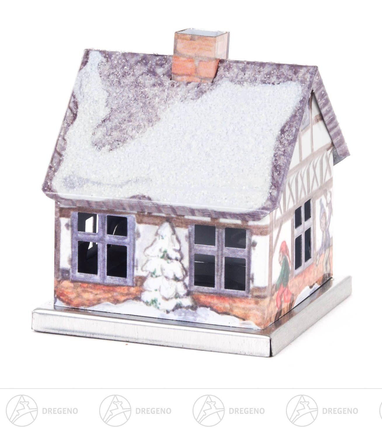 Dregeno Erzgebirge Räucherofen Räuchermann Räucherhaus "Winter" aus Metall Breite x Höhe x Tiefe 6