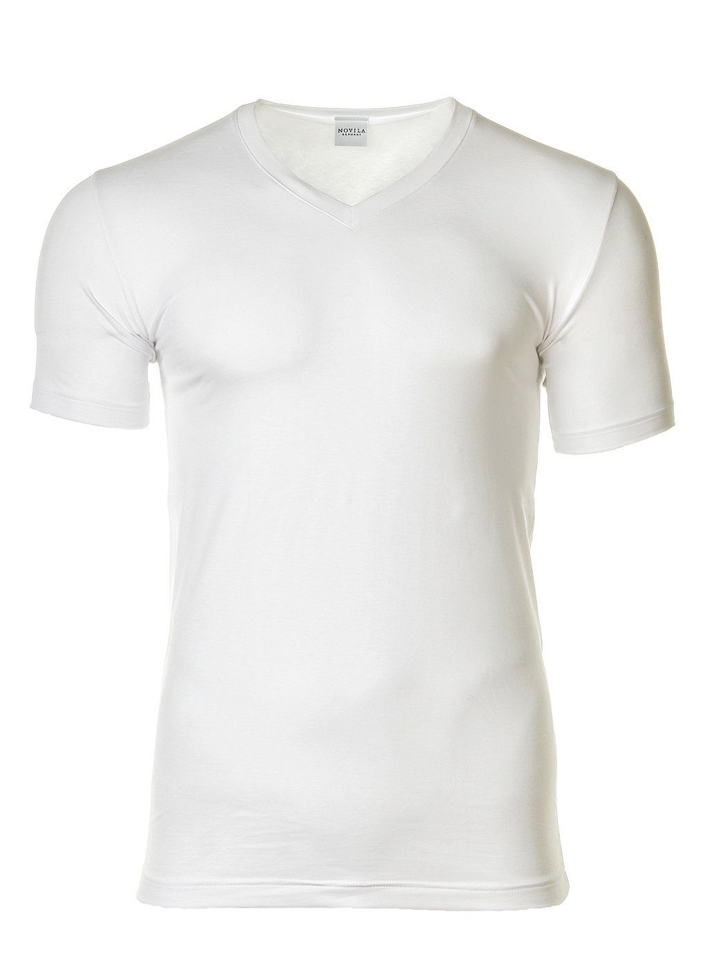 Novila T-Shirt - T-Shirt Stretch Cotton V-Ausschnitt, Herren