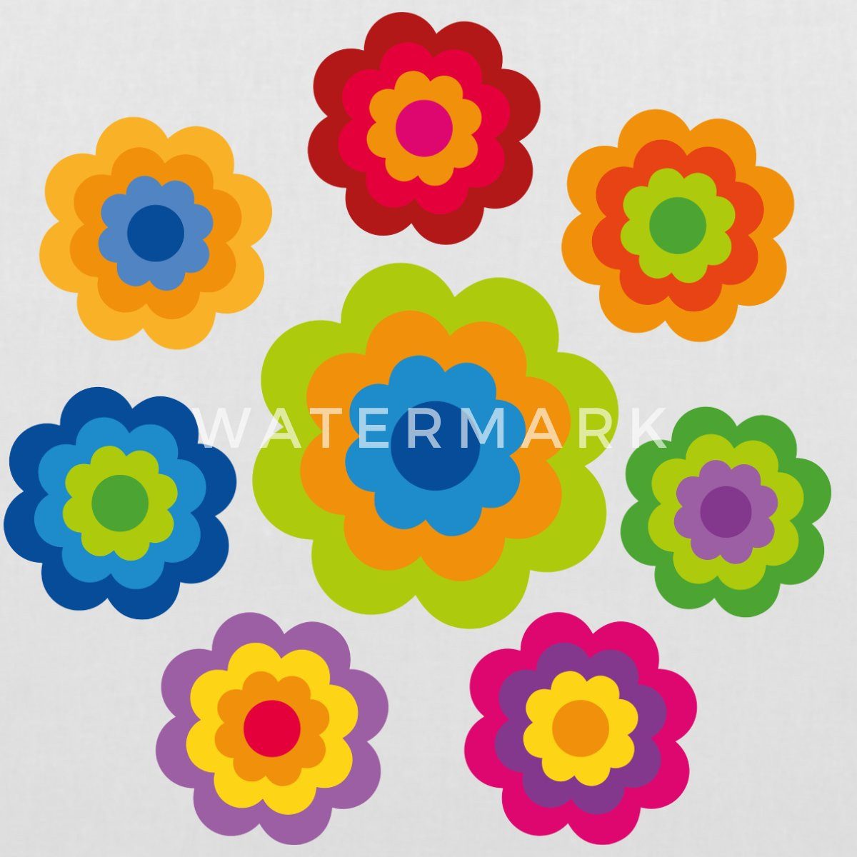 Spreadshirt Henkeltasche 70er Jahre Hippie Flower günstig online kaufen