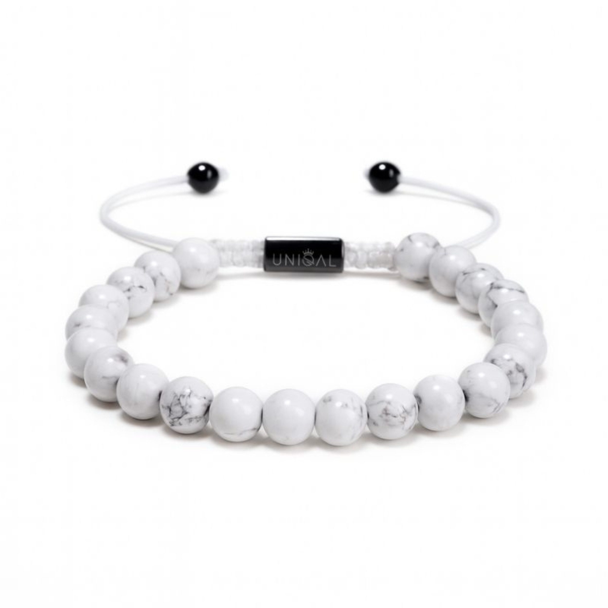 UNIQAL.de Perlenarmband aus Natur- & Edelstein – Unisex, 8 mm (einreihiges Natursteinarmband, verschiedene Farben & Steinsorten), verstellbar, handgefertigt