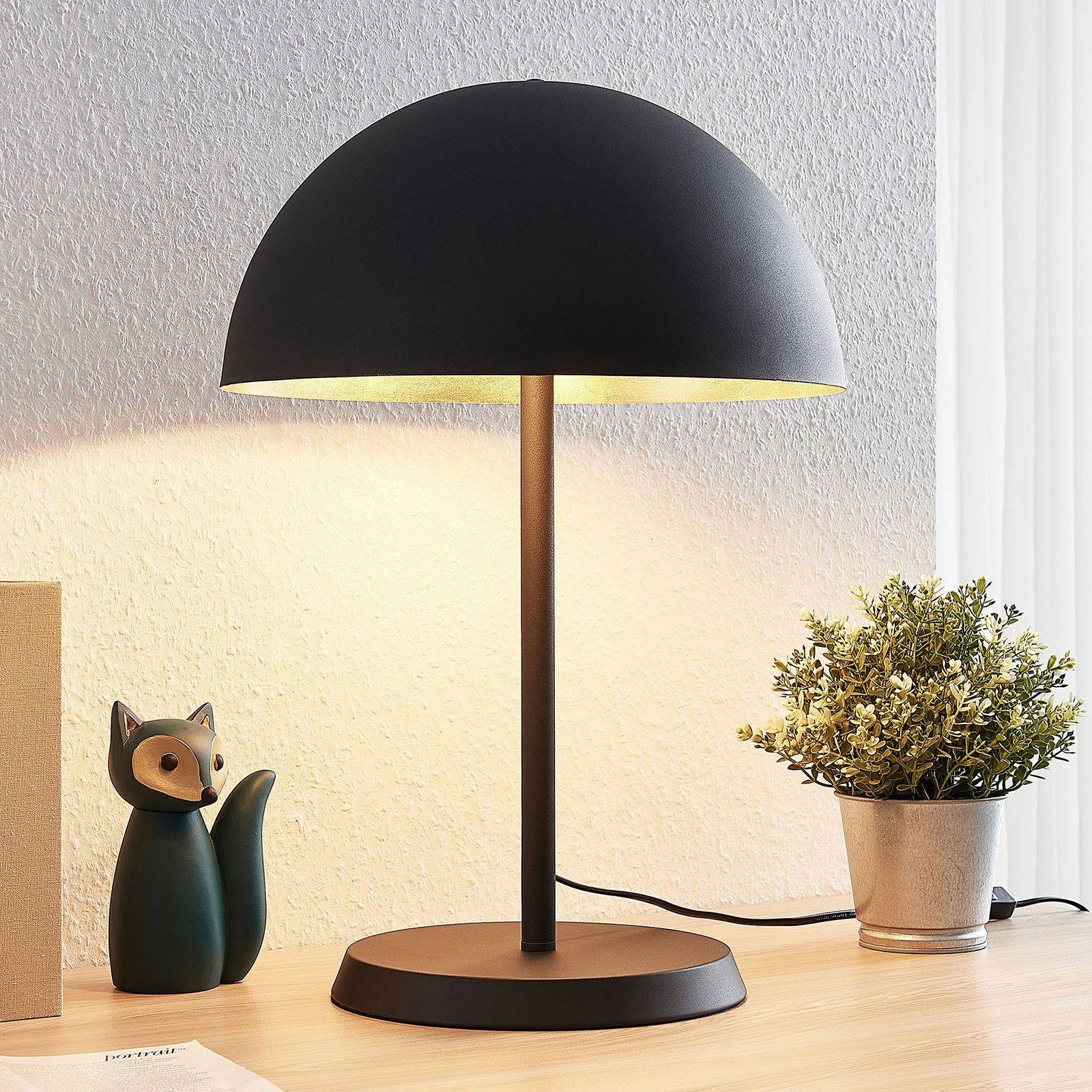 Lindby Tischleuchte Idalene, Metall, Schwarz IP20, 2 x 60 W