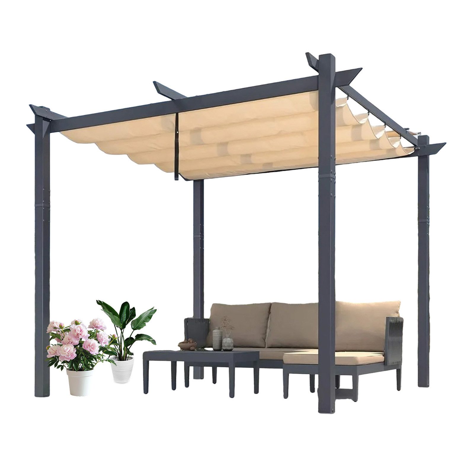PURPLE LEAF Pergola Außenbereich Dunkelgrau Pavillon günstig online kaufen
