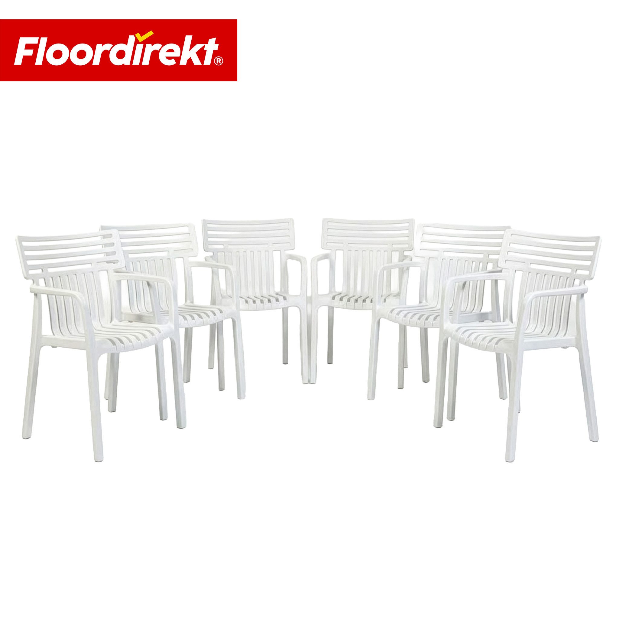 Floordirekt Gartenstuhl Designstuhl Sitwell stapelbar aus Kunststoff wetterfest UV-beständig (1 Stuhl oder 6-er Set), verschiedene Farben