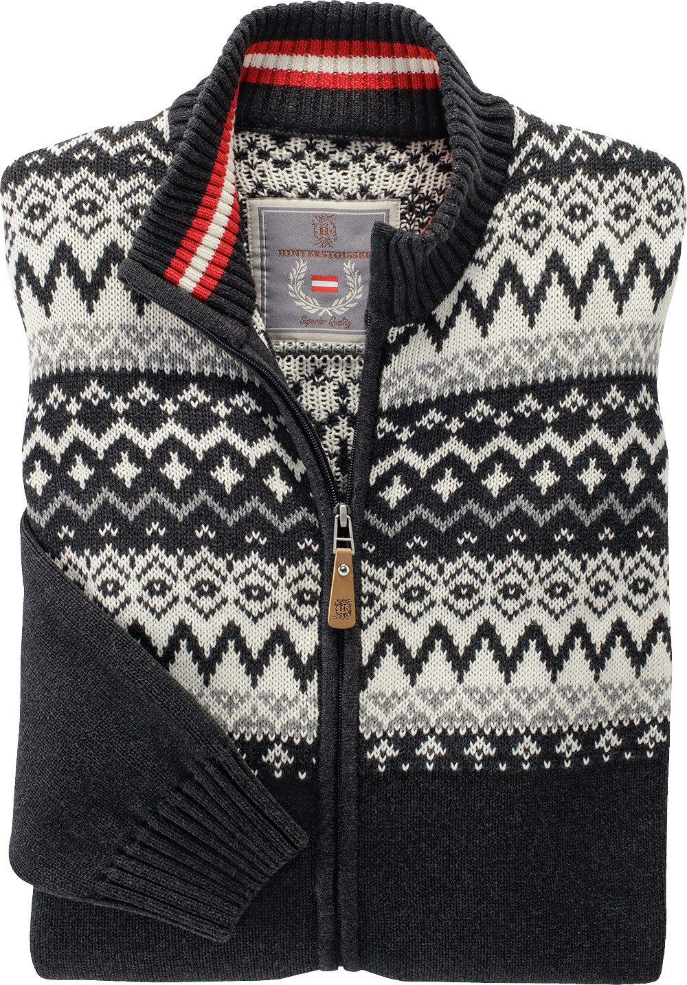 Hinterstoisser Strickjacke Mit charakteristischem Norweger-Muster
