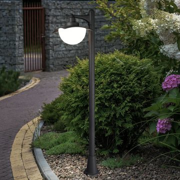 etc-shop LED Außen-Stehlampe, Leuchtmittel inklusive, Warmweiß, Steh Laterne Garten Außen Beleuchtung Hof Wege Lampe Alu anthrazit im