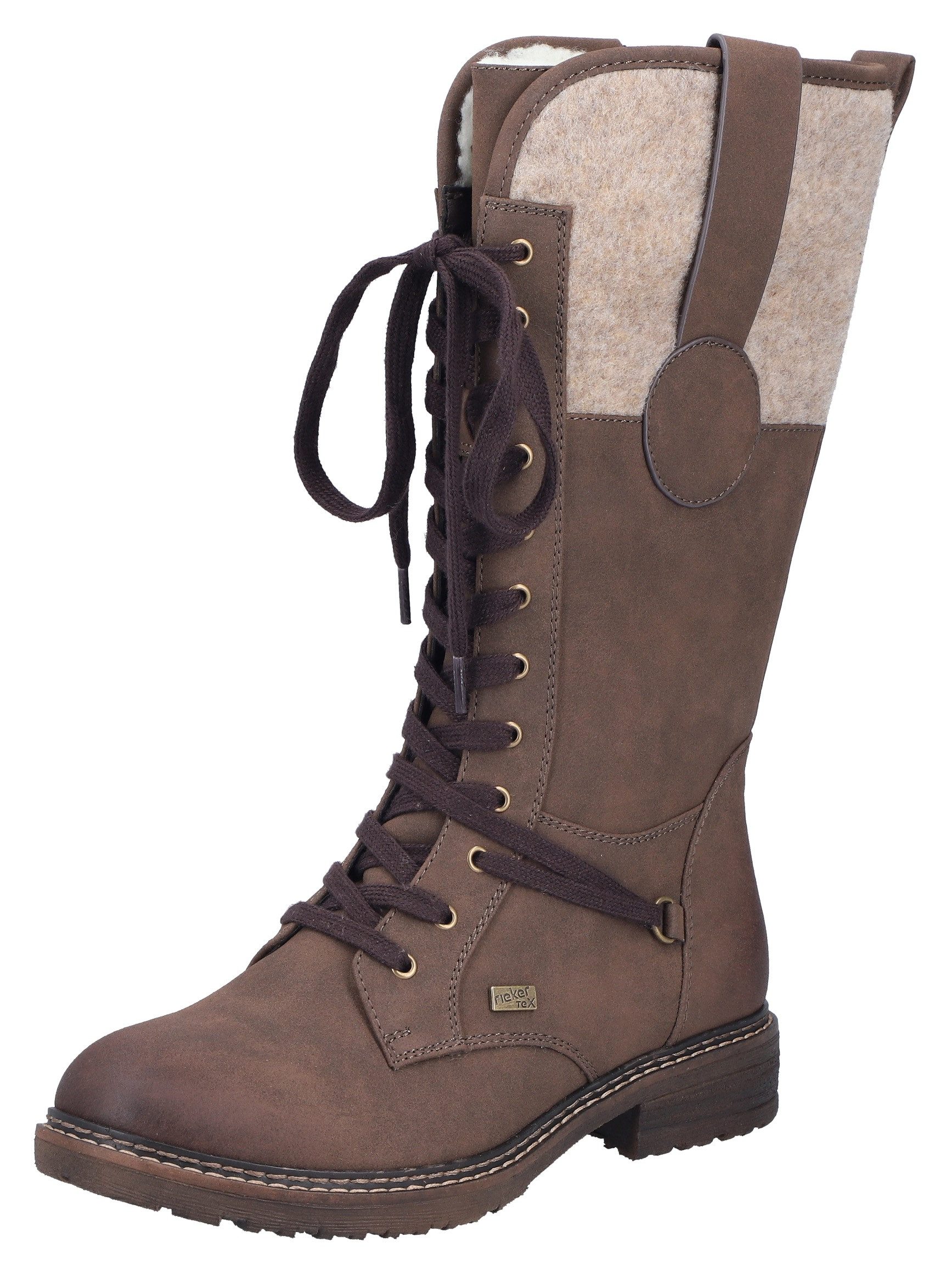 Rieker Schnürstiefel, Winterstiefel, Blockabsatz, Warmfutter, mit Tex-Ausstattung