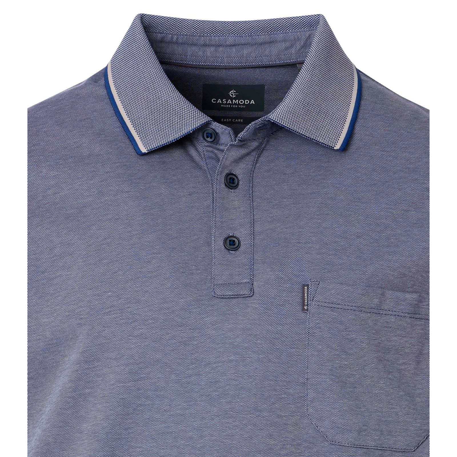 CASAMODA Poloshirt XXL CasaModa Polo easy care blau-silber melange