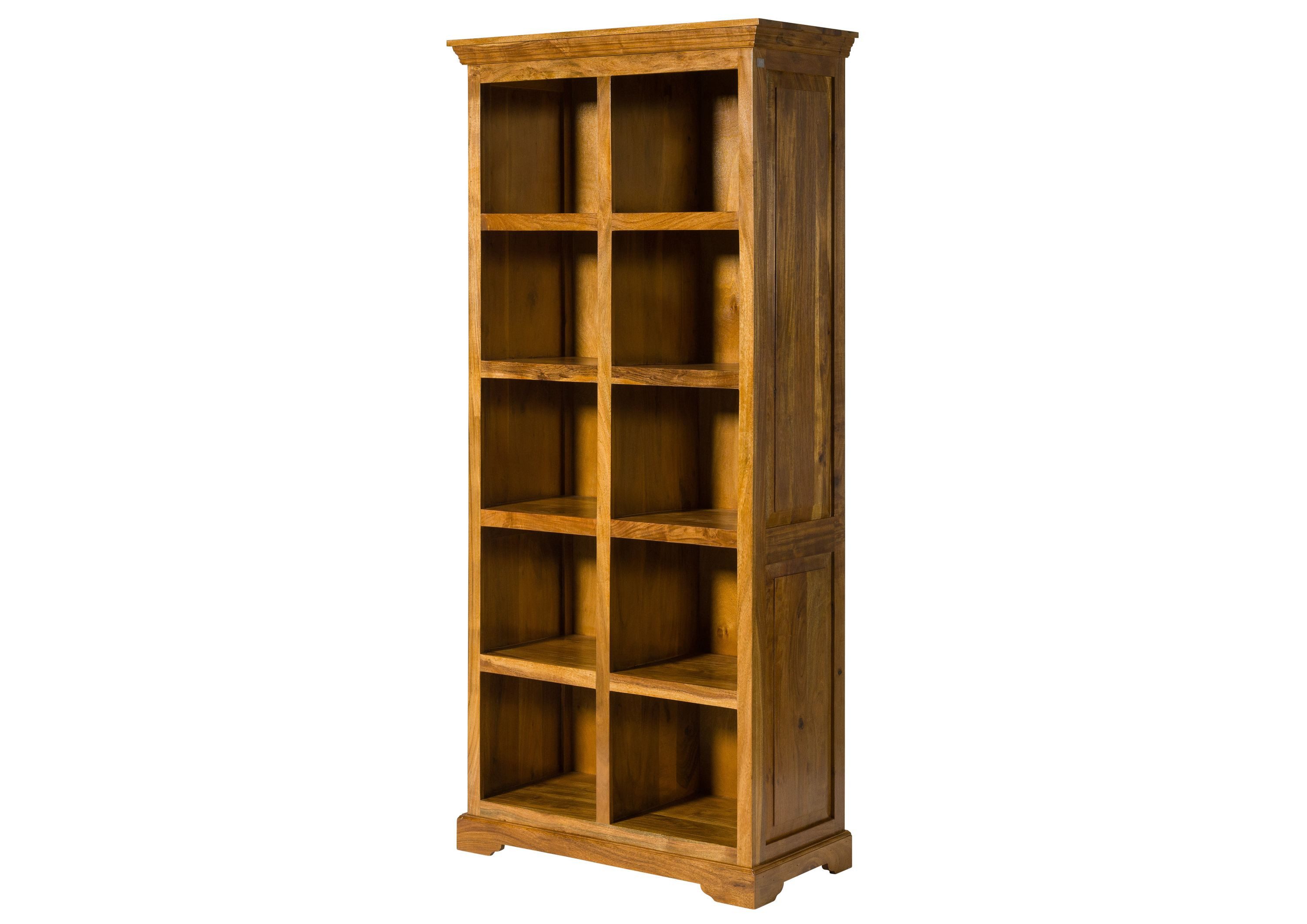 Massivmoebel24 Bücherregal OXFORD, 1-tlg., Regal Akazie 90x43x195 honig  lackiert OXFORD #0435