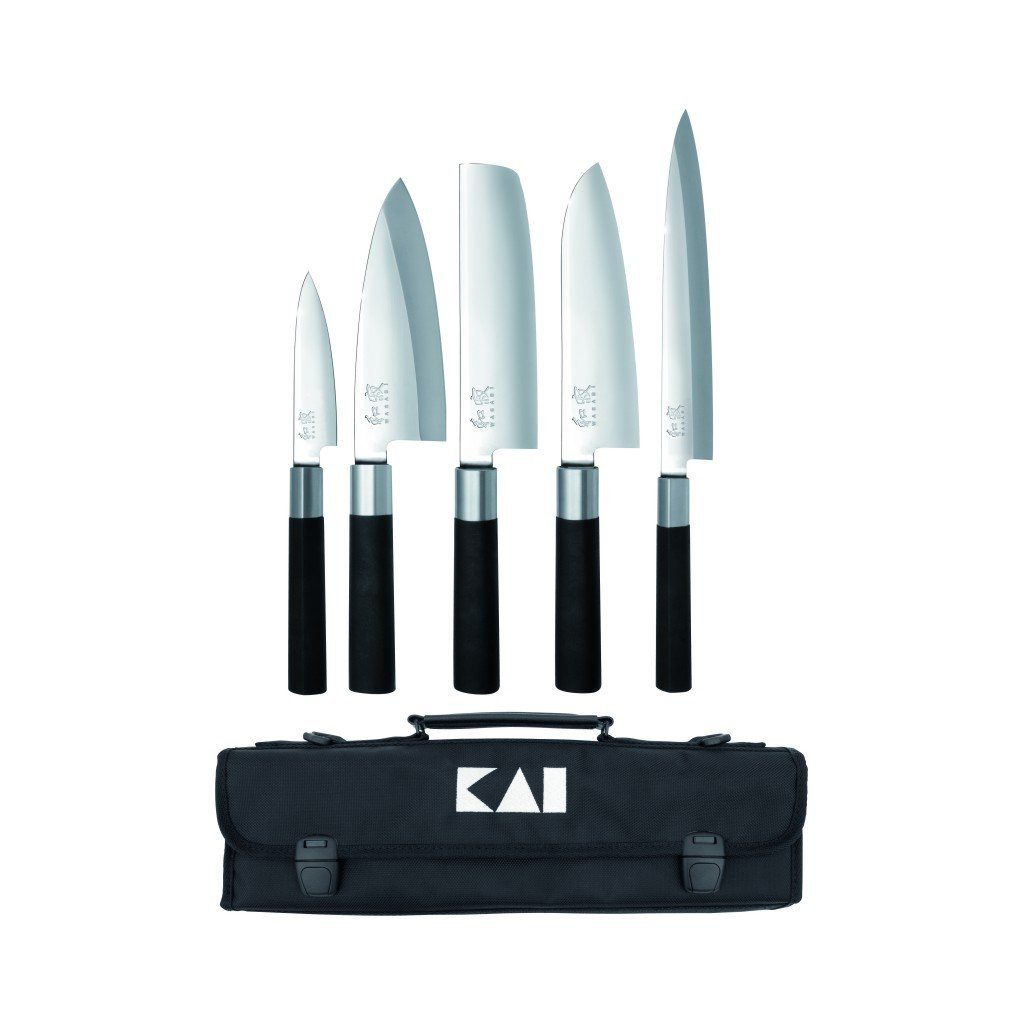 KAI Ножи-Set Wasabi Black JAPAN Set: 6 Ножи + Ножиtasche (Spar-Set, 6-tlg)