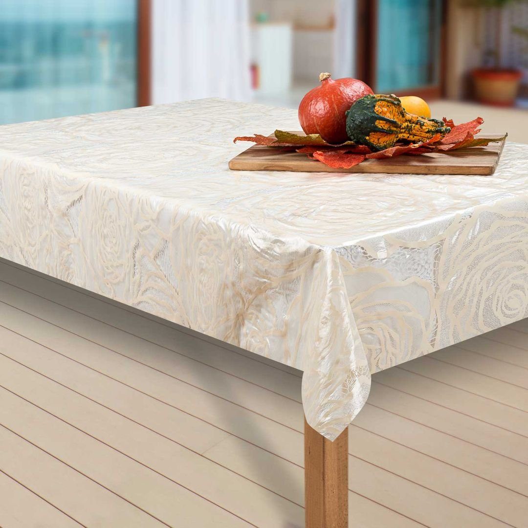 laro Tischdecke Wachstuch-Tischdecken Abwaschbar Vinyl Beige rechteckig günstig online kaufen