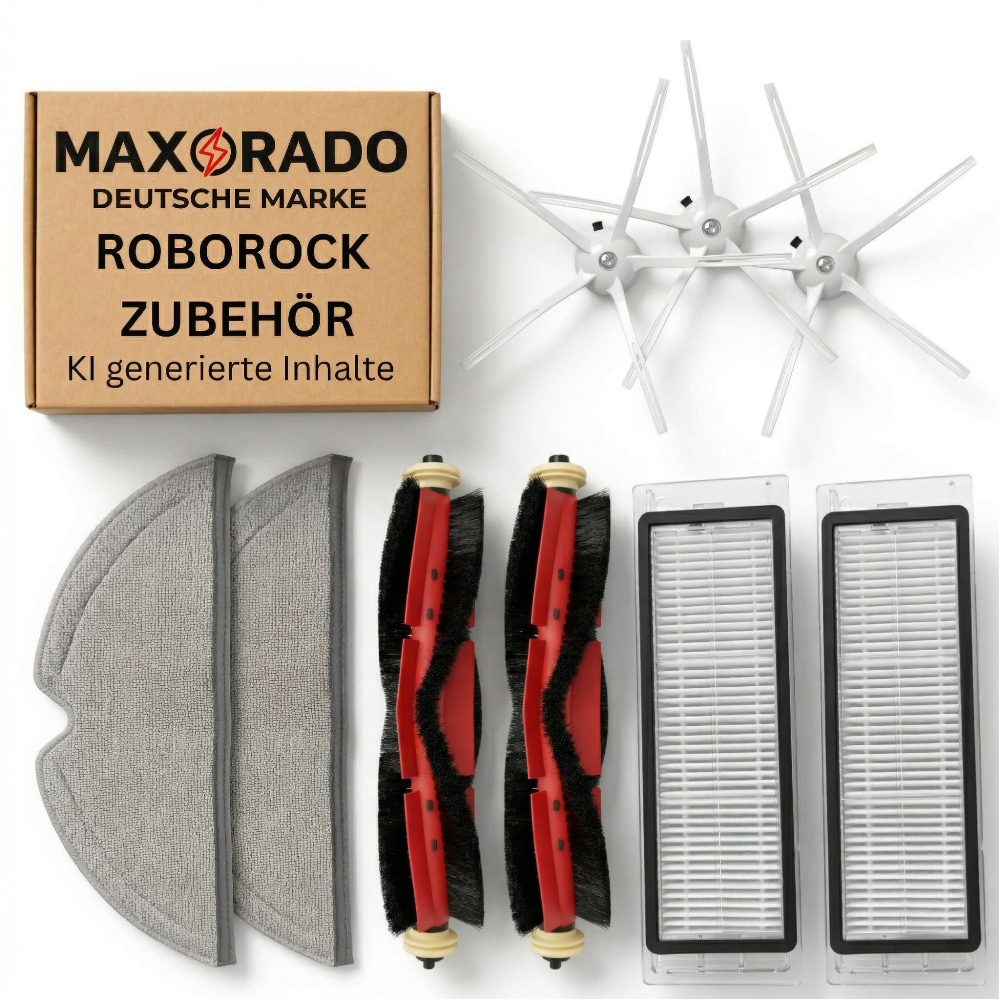 Maxorado Saugroboter Zubehör-Set Zubehör Set passend für Roborock S4 S5 MAX S6 Pure E2 E3 E4 E5 Q5, Zubehör für Saugroboter Bodenwischer, Für Xiaomi C1 Staubsaugerroboter Staubsauger Ersatzteile