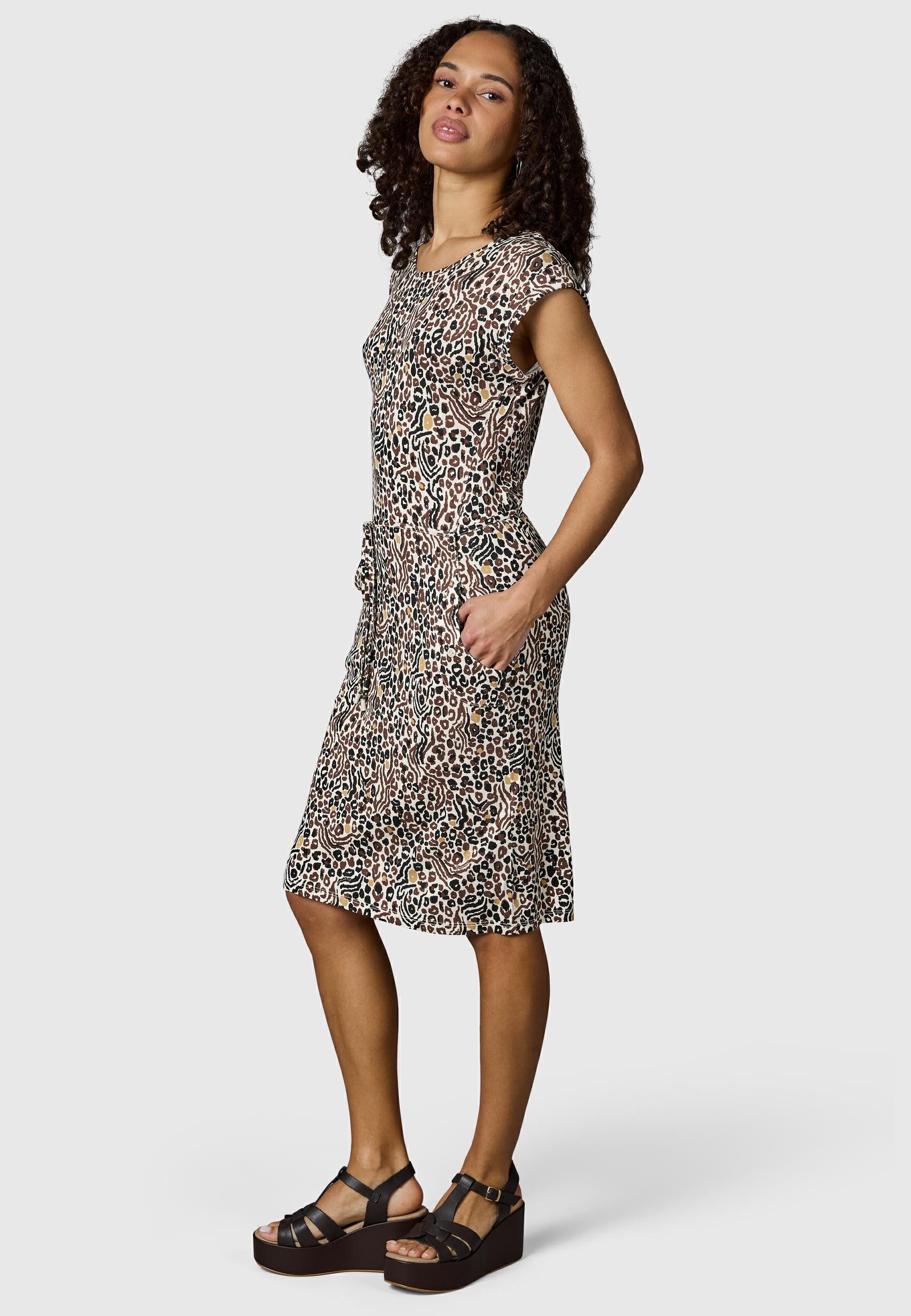 Ragwear Sommerkleid Taggien Print Leichtes, bequemes Midikleid mit Muster