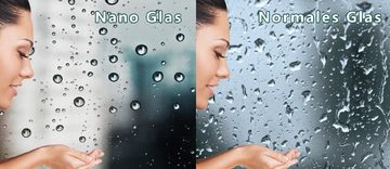 IMPTS Badewannenaufsatz, Glas Alu, (2 tlg., 2 TLG), Duschabtrennung für Badewanne, Dekor Querstreifen,Alpinweiß