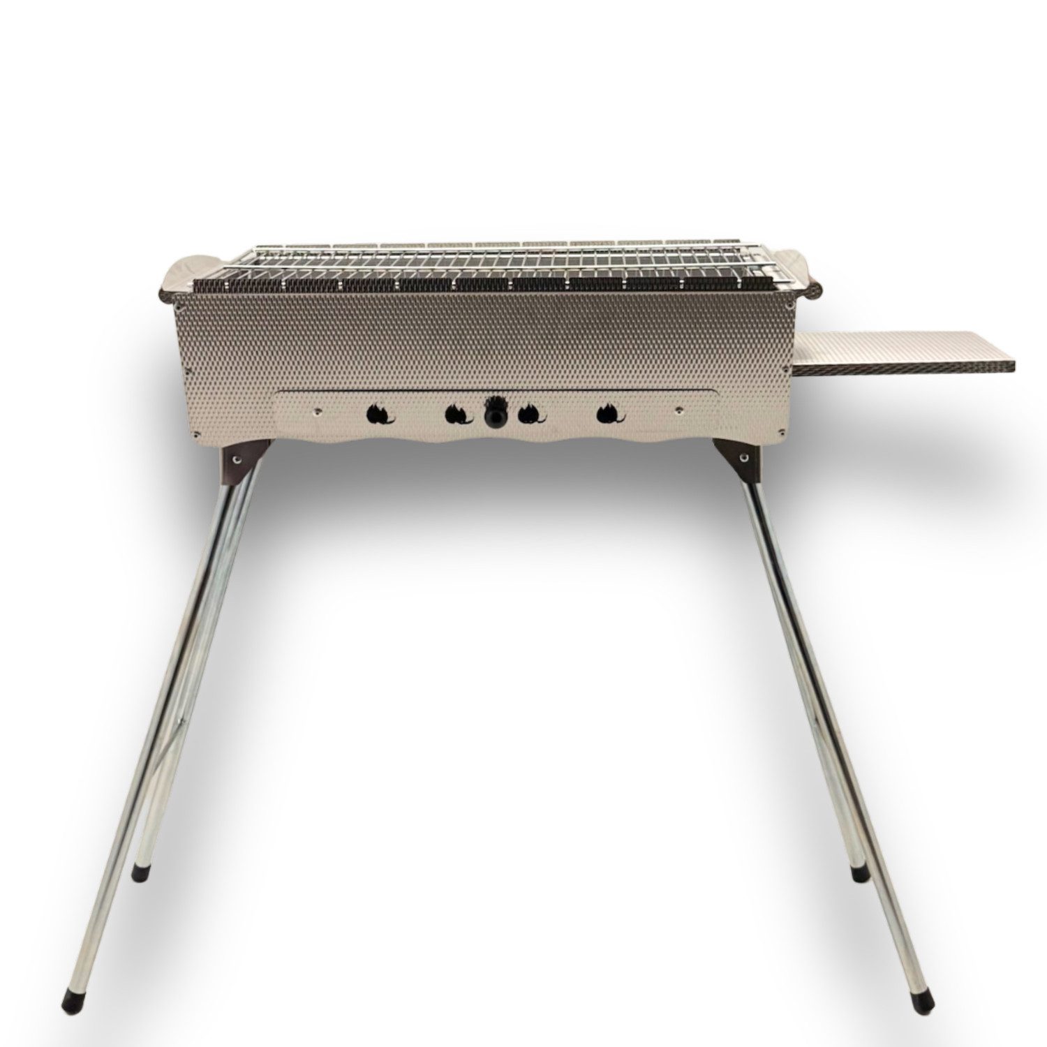 Grillpeter Holzkohlegrill Mangal Alanya Edelstahl Schaschlik Grill mit Grillrost Ablage