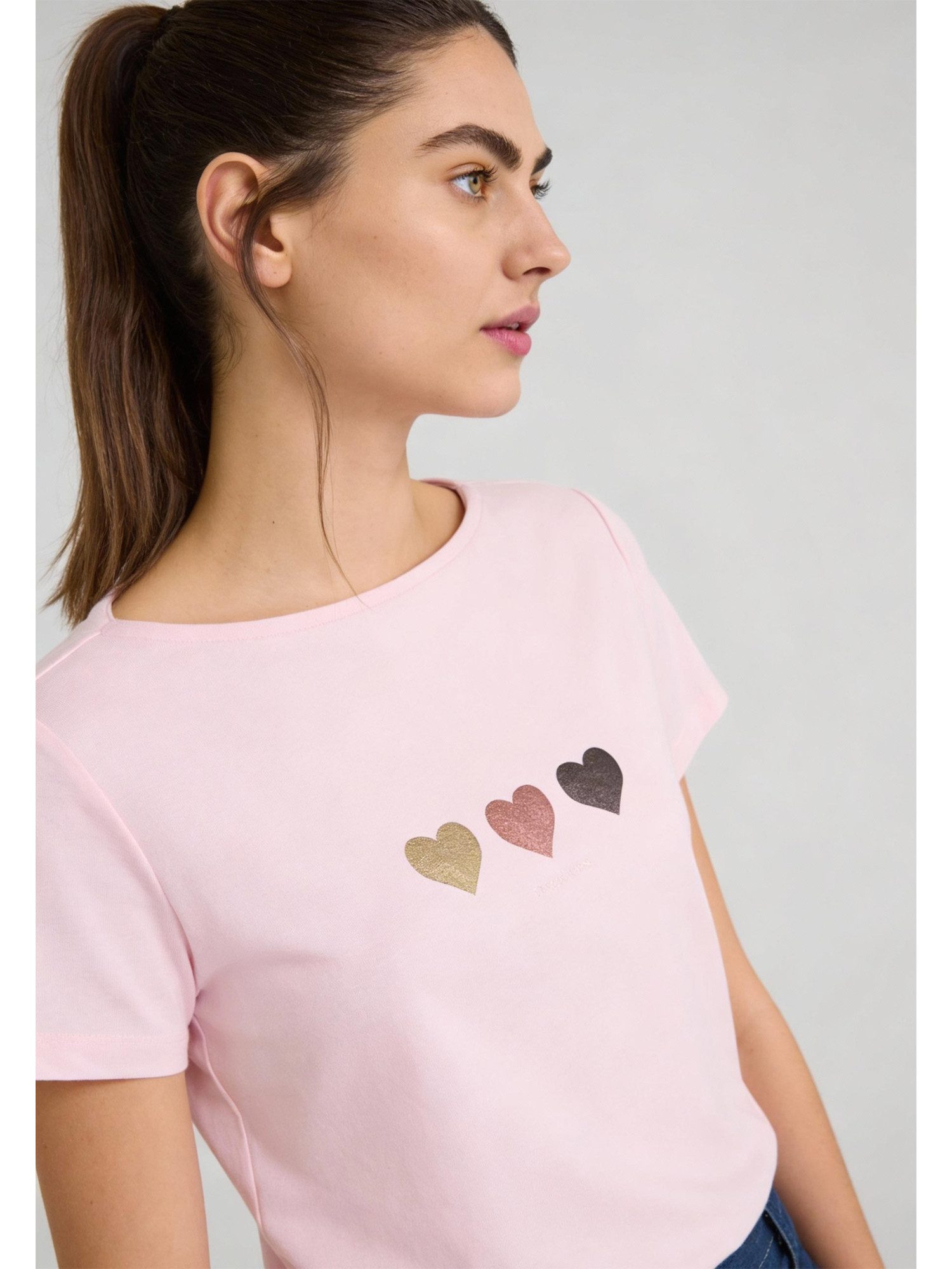 MORE&MORE Kurzarmshirt süßes Herzchen-Kurzarmshirt günstig online kaufen