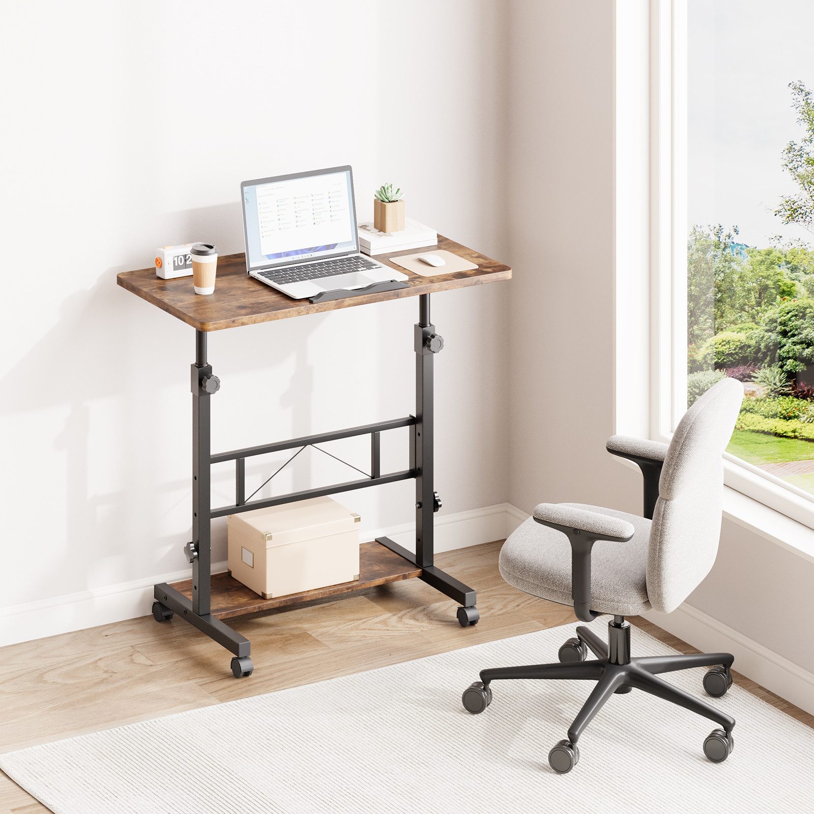 OUNUO Stehpult höhenverstellbar Computertisch 80x40cm mit neigbar Tischplatte – Bild 2 von 5
