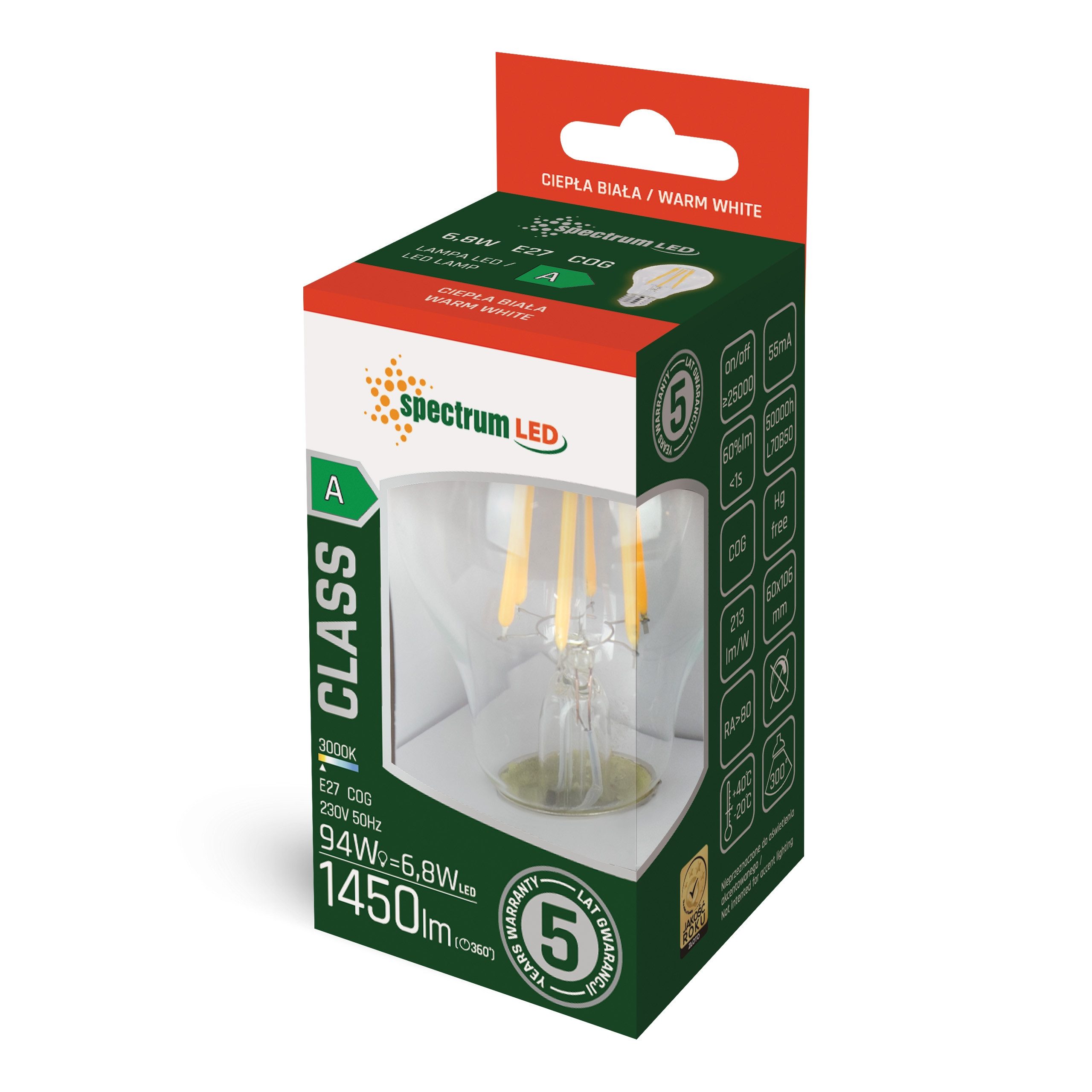 SpectrumLED LED-Leuchtmittel LED E27 A60 6,8W=94W günstig online kaufen