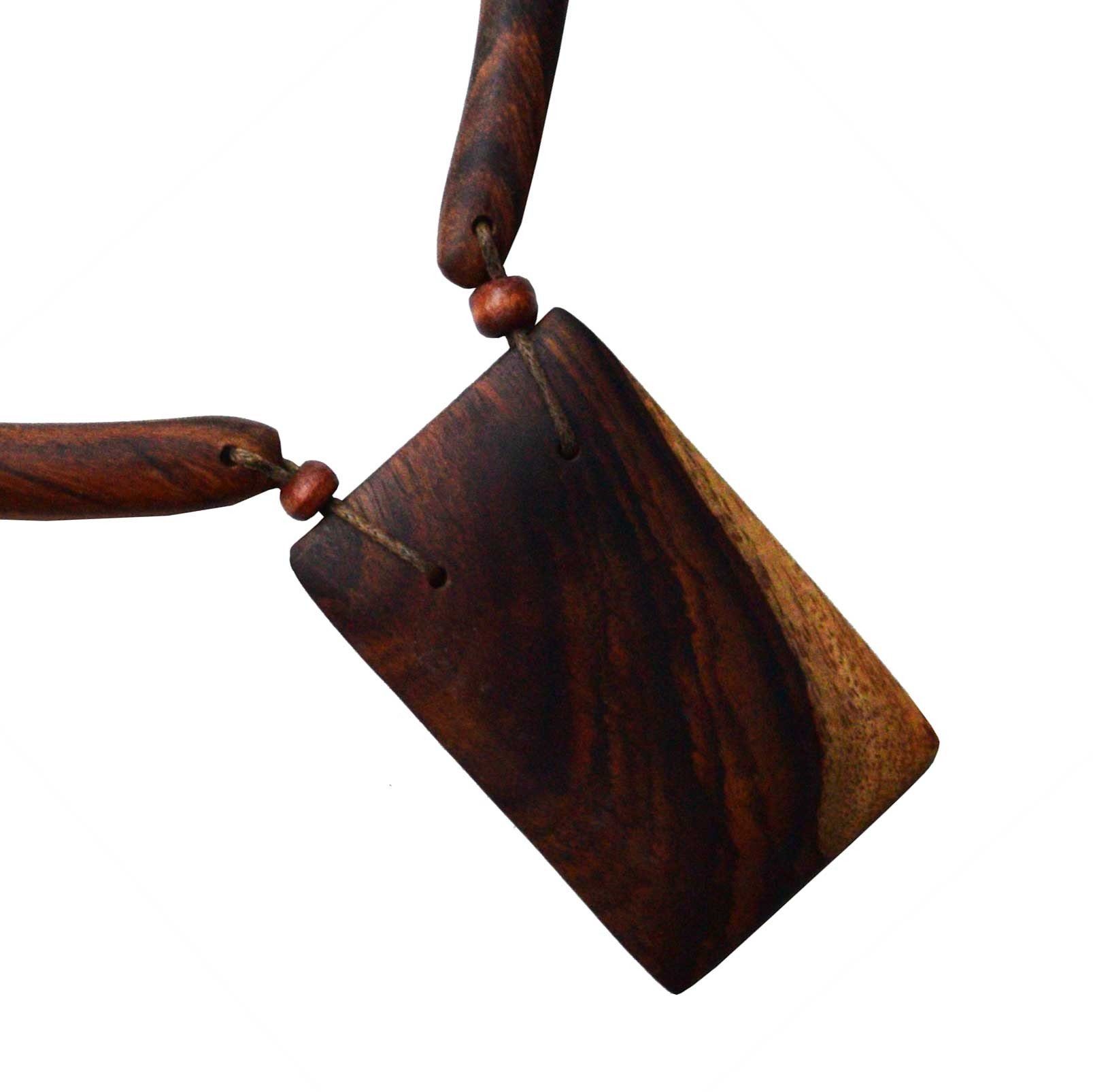 SIMANDRA Kette mit Anhänger Halskette (Einzelstück), Unikat aus Suar Holz