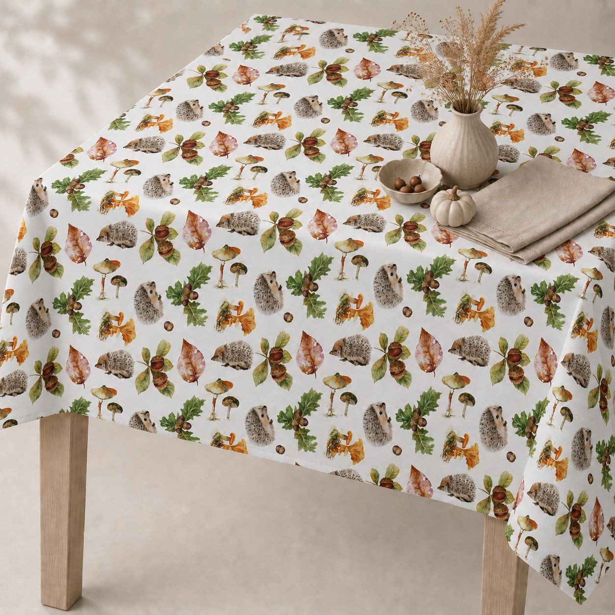 texpot Tischdecke Tischläufer Druck Herbst Pilze Igel (1-tlg)