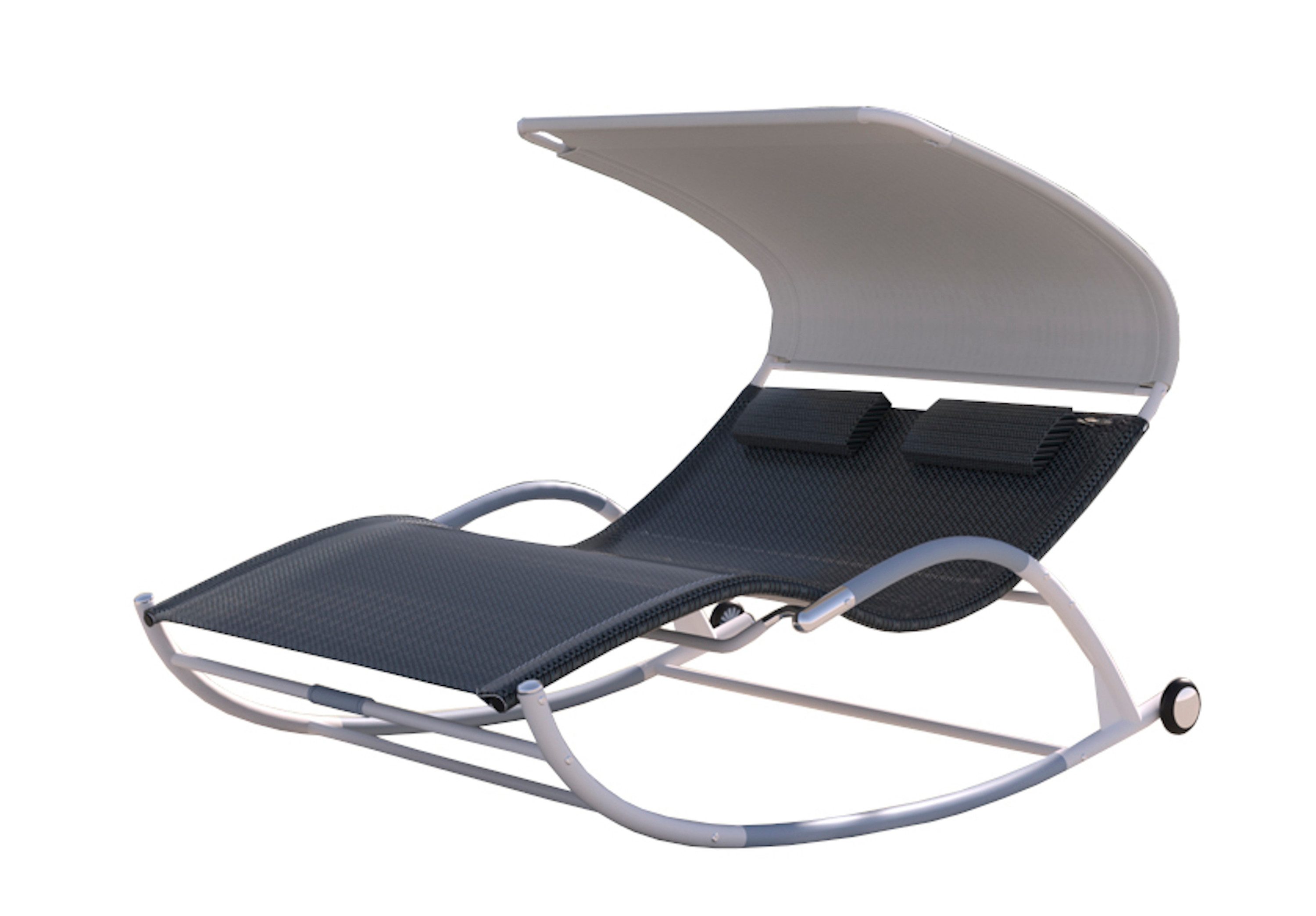 Leco Doppelliege Schaukelliege mit Sonnendach EDDA, Ergonomisch geformt