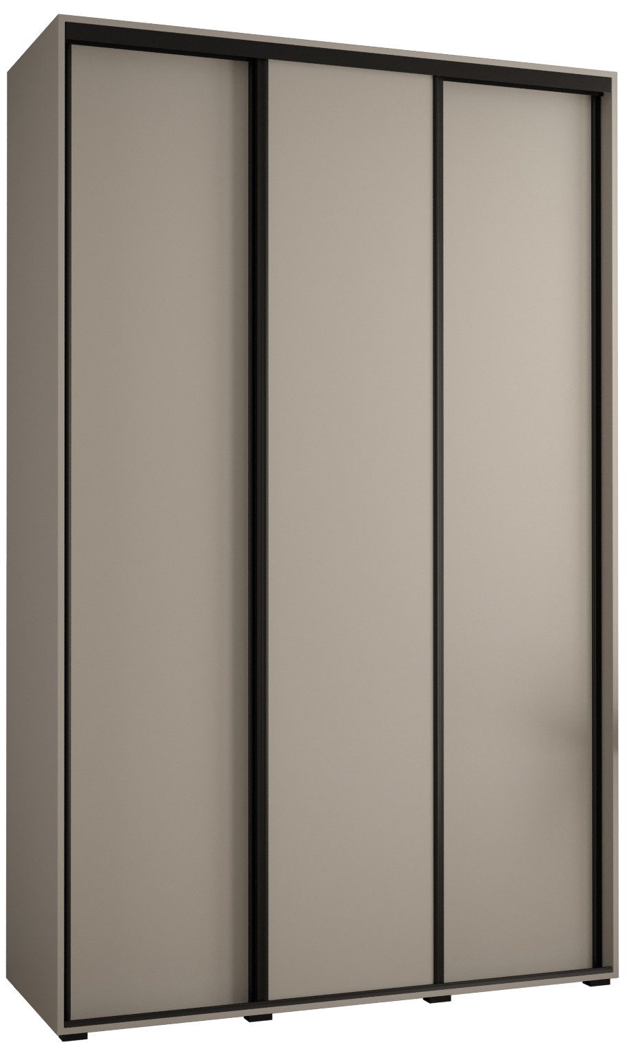 ABIKS MÖBEL Schwebetürenschrank Dakota 1 Schlafzimmerschrank mit Kleiderstange und Regalen