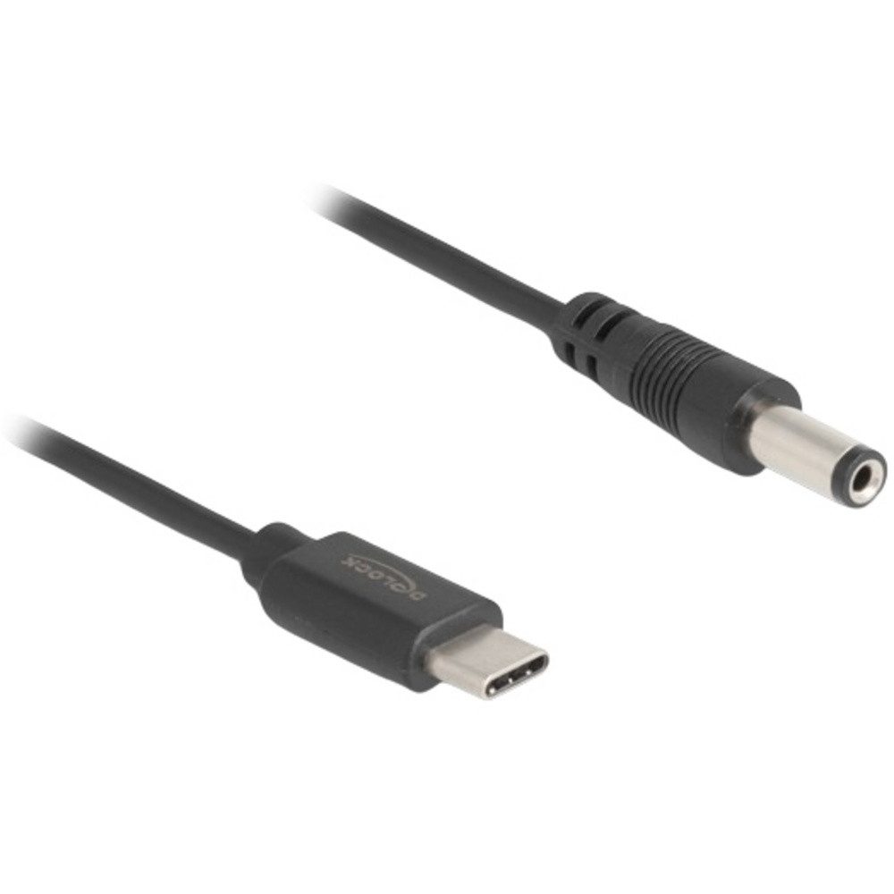 Delock Delock USB-Ladekabel USB-C® Stecker, DC Stecker 5,5 mm 1.00 m Schwar USB-Kabel, (100.00 cm)