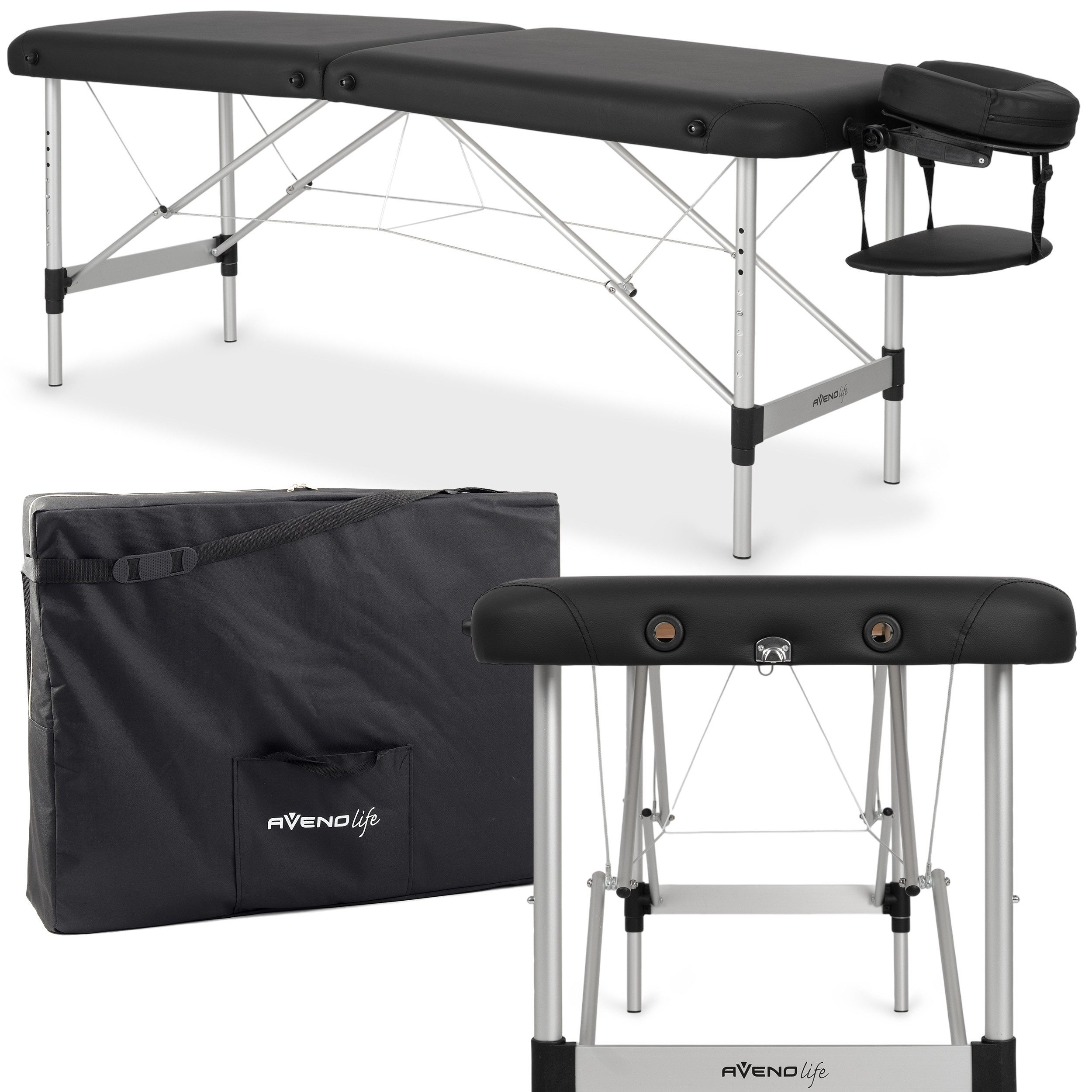 Habys Massageliege Nina 2 Zonen Kosmetikliege Tattooliege Klappbar, Aluminium