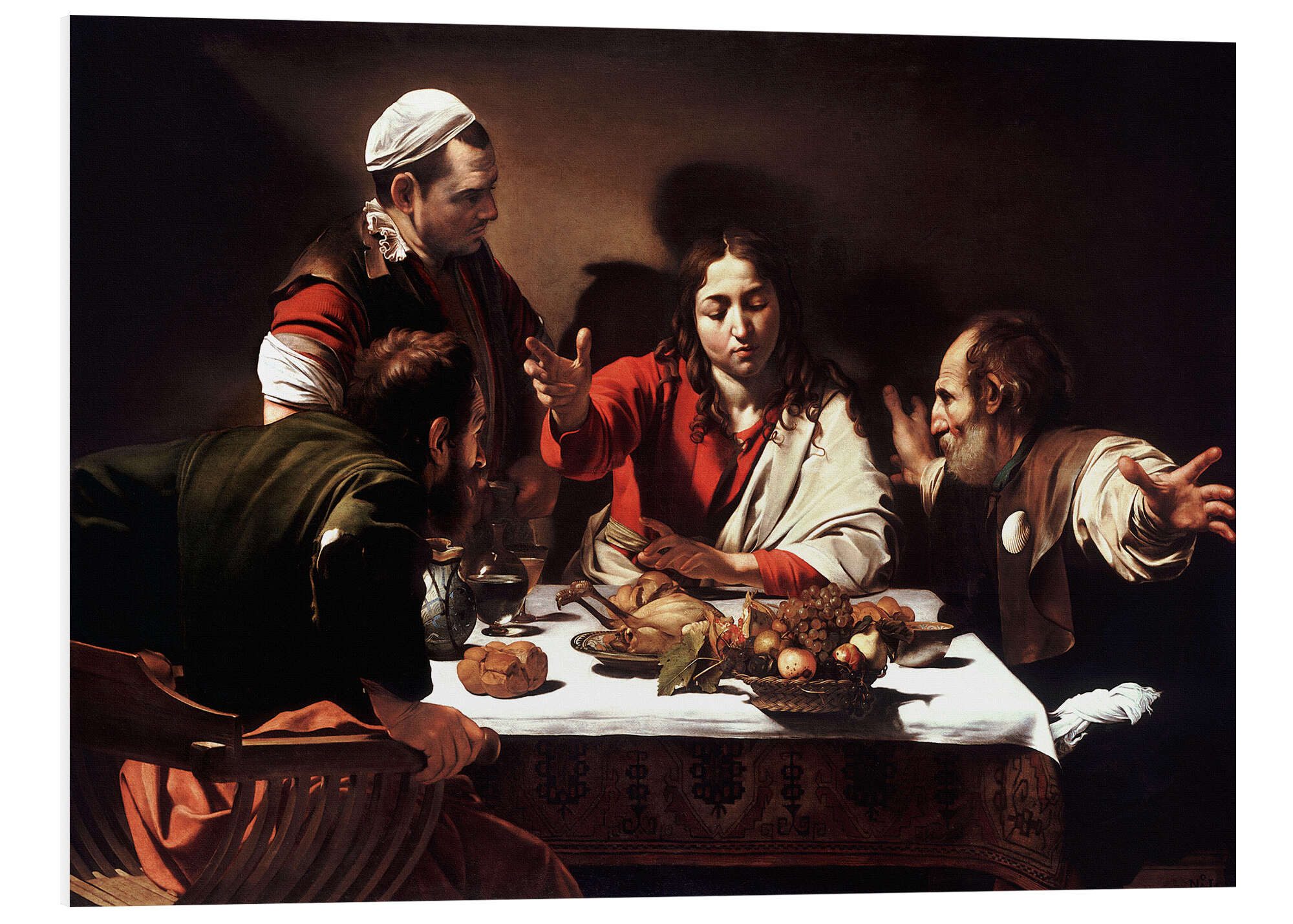 Posterlounge Wandbild Abendmahl in Emmaus, Michelangelo Merisi (Caravaggio), erhältlich als Poster, Leinwandbild, Wandsticker oder Acrylglasbild
