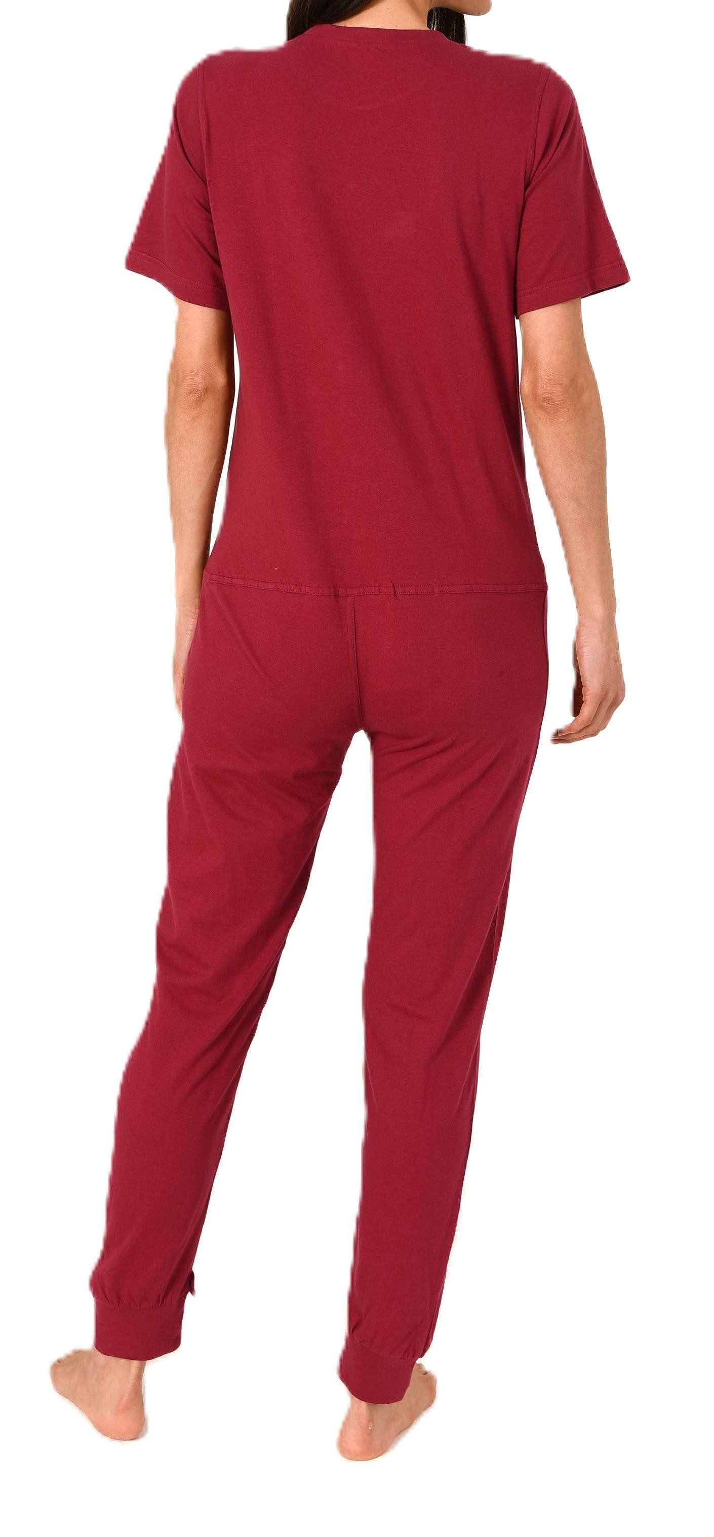 Normann Pyjama Damen Pflegeoverall kurzarm mit langen Bein + Reißverschluß am Bein – Bild 3 von 5