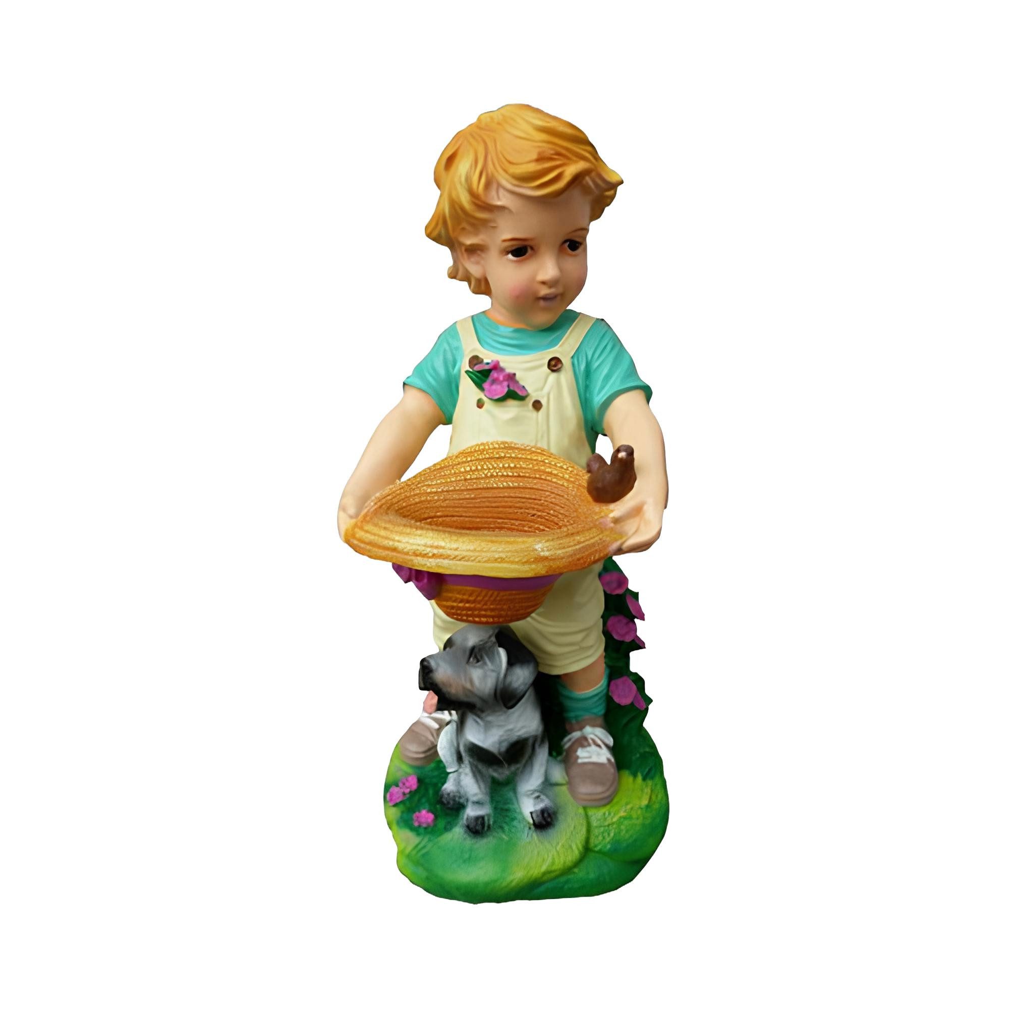 Gartenfigur Dekorative Figur Skulptur 48 cm Junge Gartenfigur P119