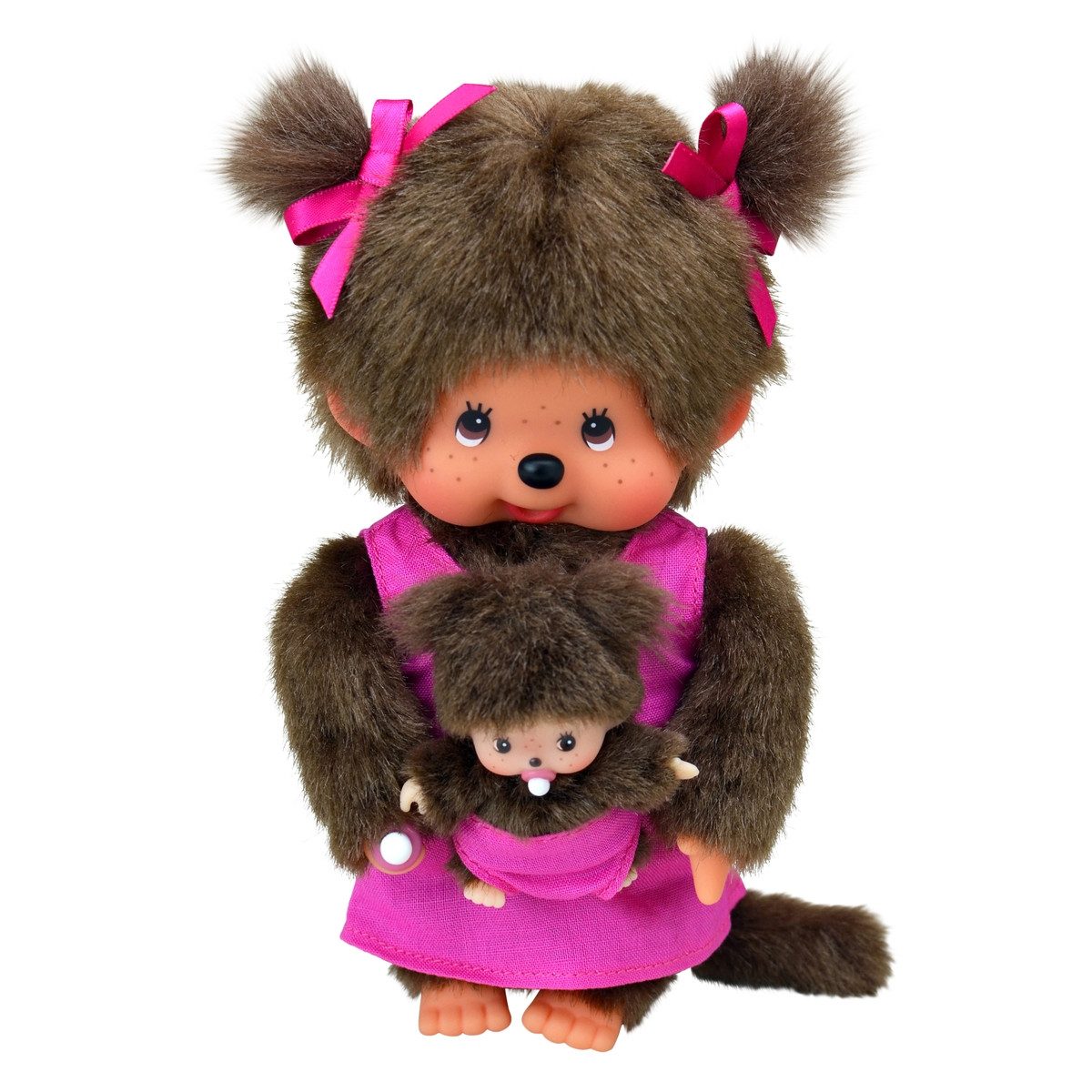 Sekiguchi Plüschfigur Monchhichi Plüschfigur Mutter mit Kind lila/braun 20c günstig online kaufen