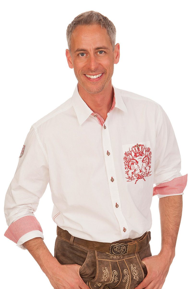 KRÜGER BUAM Trachtenhemd Trachtenhemd - AUGUSTIN - rot