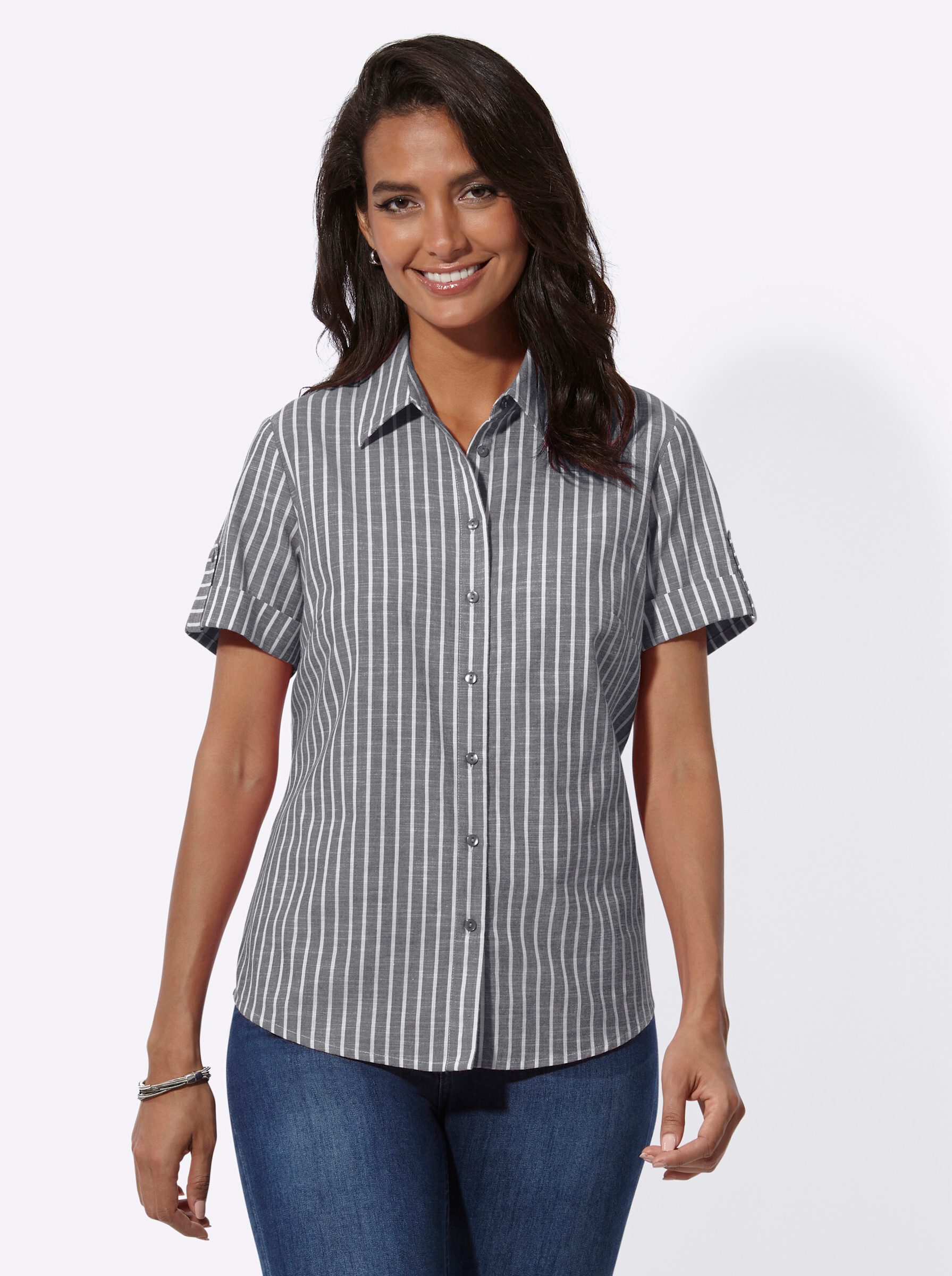 Witt Klassische Bluse Streifenbluse Kurzarm günstig online kaufen