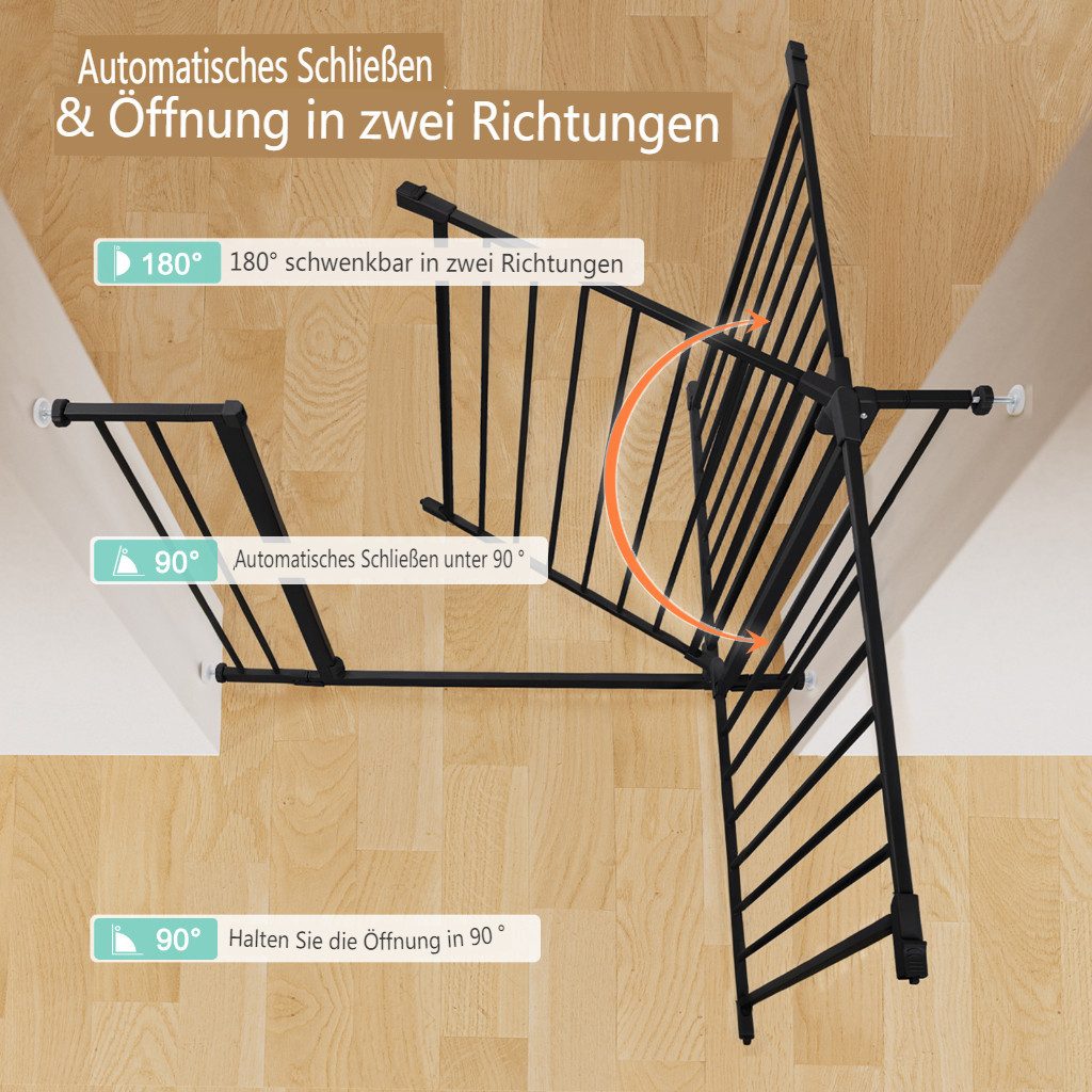 Comomy Türschutzgitter (Babygitter, Treppenschutzgitter Kinderspielgitter Haustiergitter), erweiterbar 75-103cm, Druckmontage