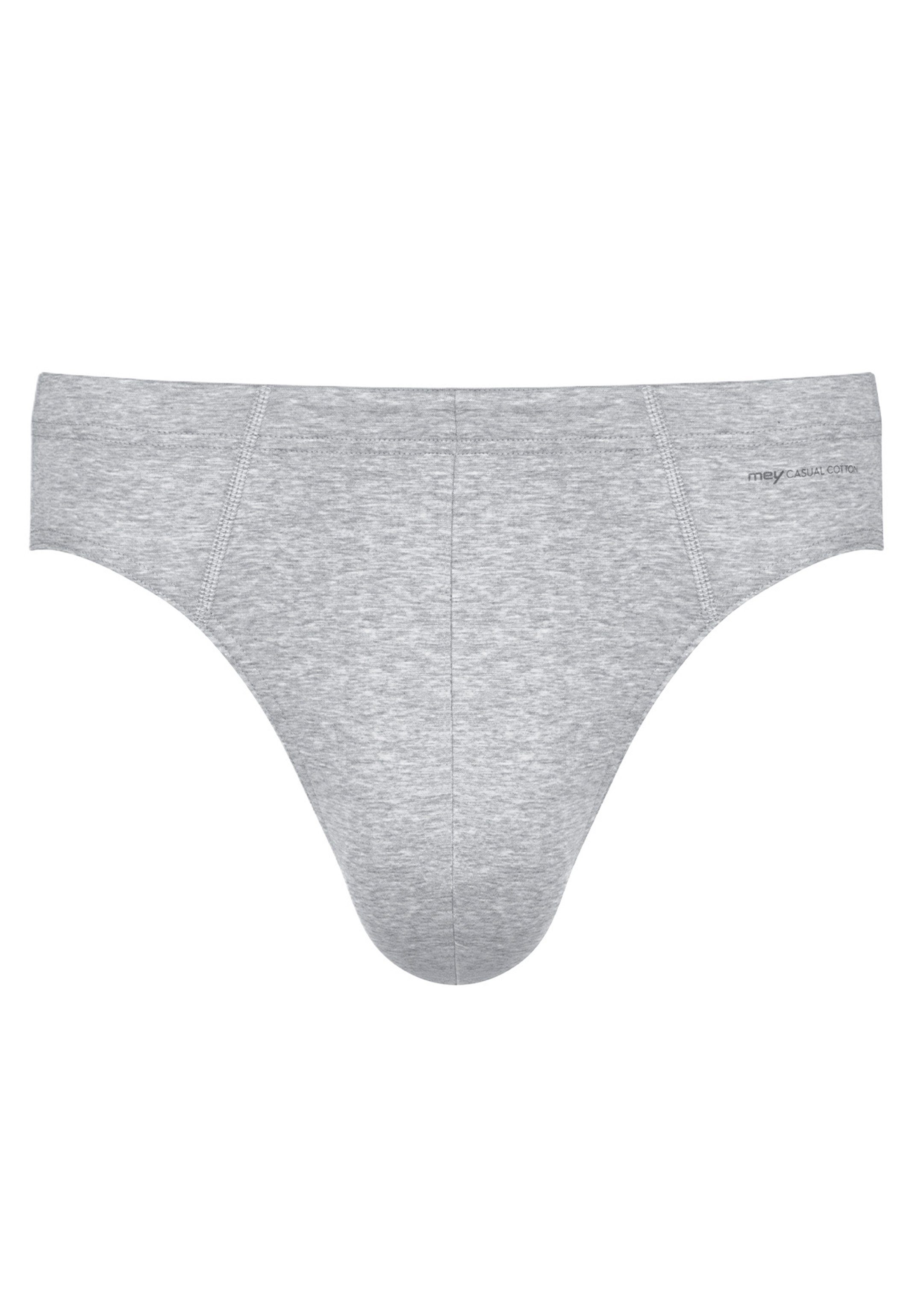 Mey Slip Casual Cotton Grey (1-St) - Ohne Unterhose Melange Baumwolle Light - Eingriff - Slip 