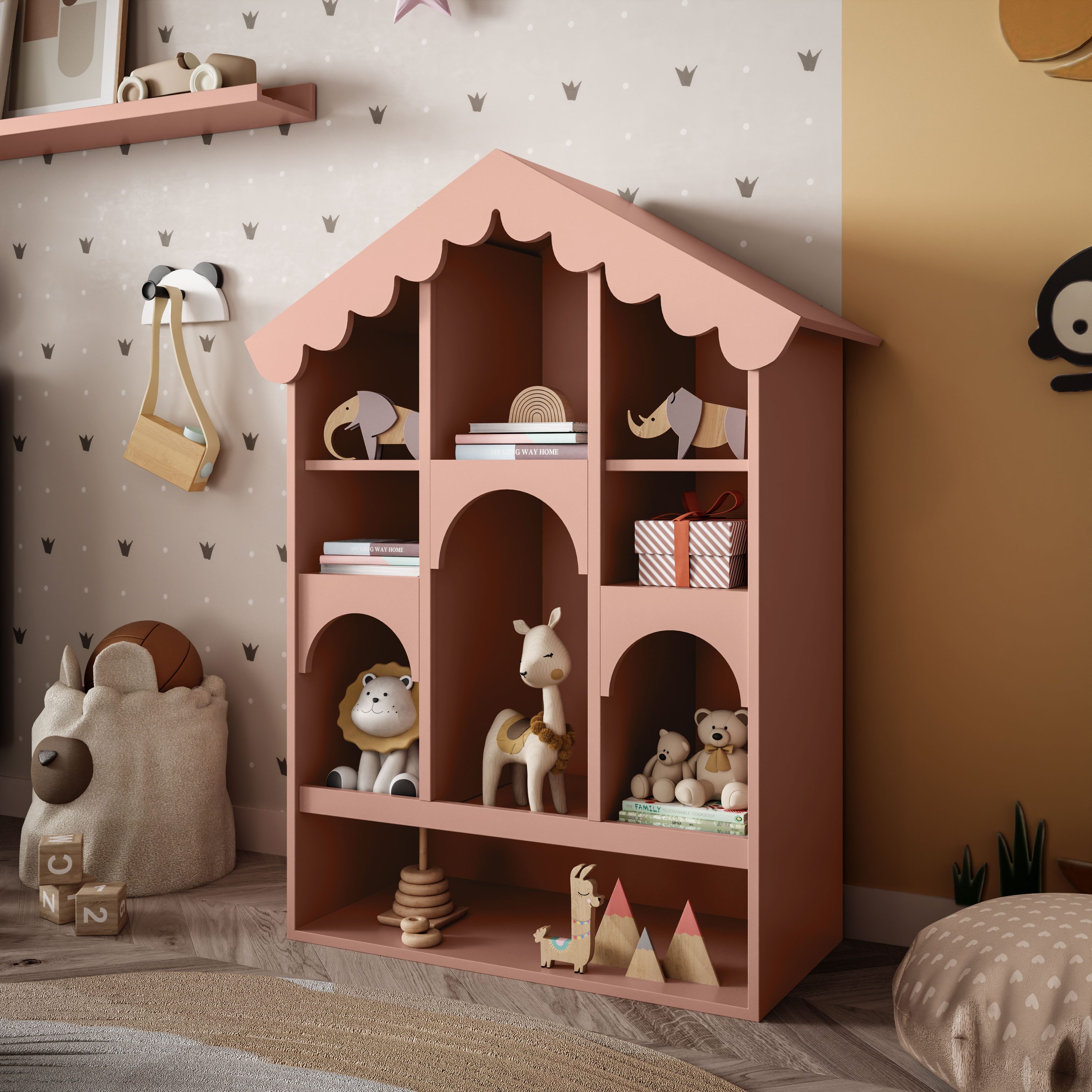 Lookway Puppenhaus BABUSHKA Puppenhaus für Kinder – Großes Spielhaus aus Holz, (1x Puppenhaus), Breite: 90 cm