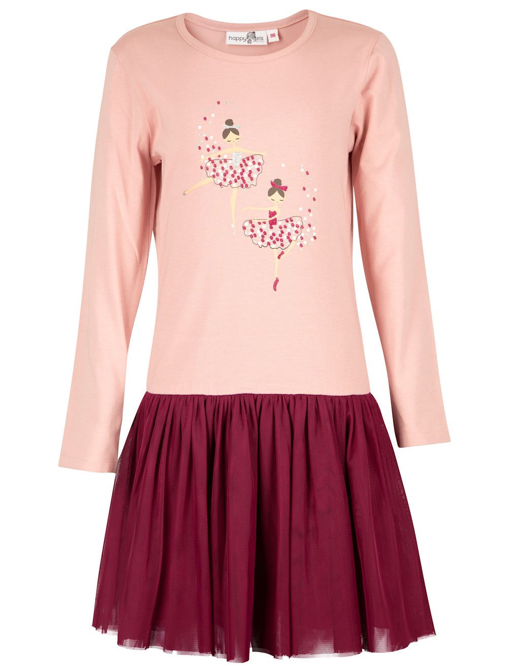 happy girls A-Linien-Kleid Happy girls Kleid Tänzerin Langarm dusty rose (kein Set, 1-tlg)