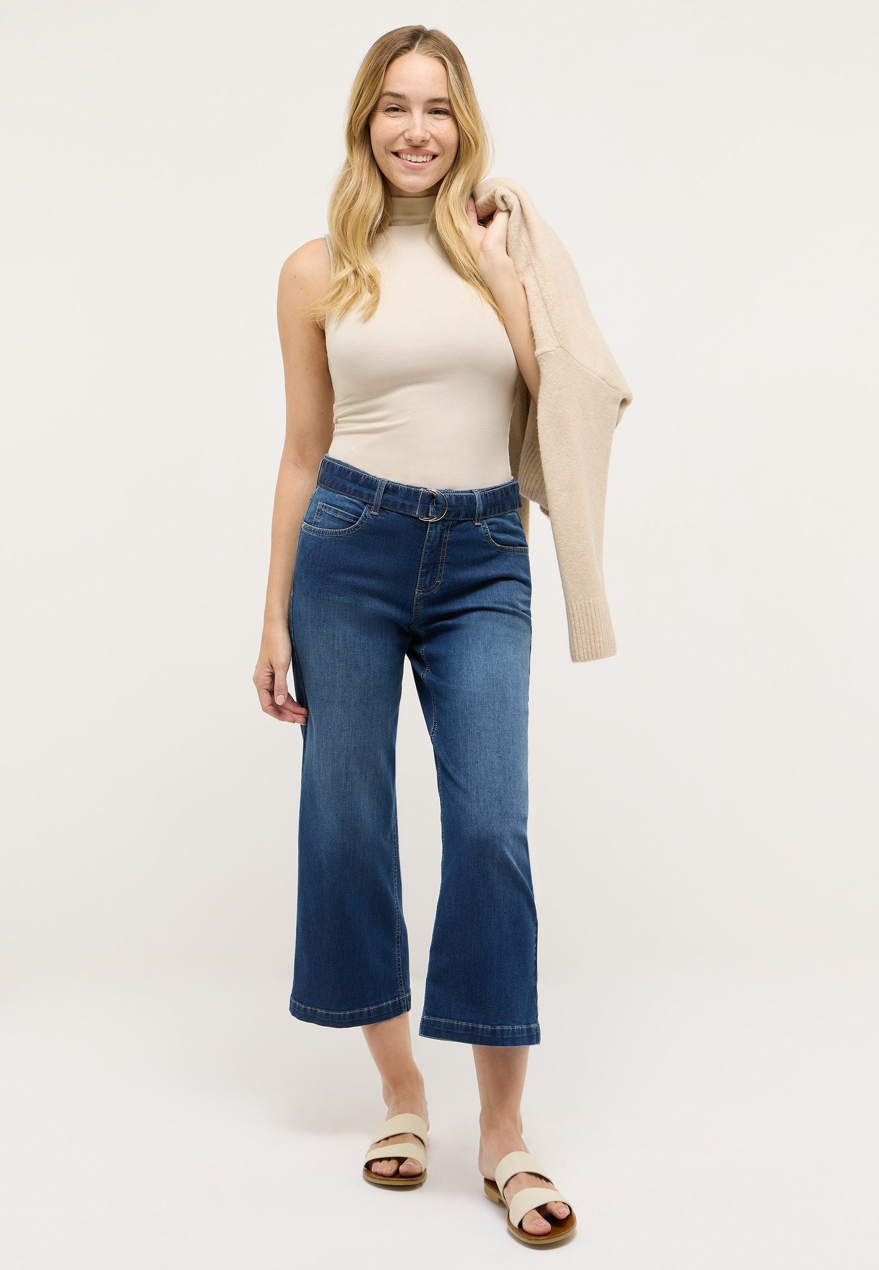 ANGELS 7/8-Jeans Linn City Culotte im Relaxed Fit, mit Gürtel – Bild 4 von 5
