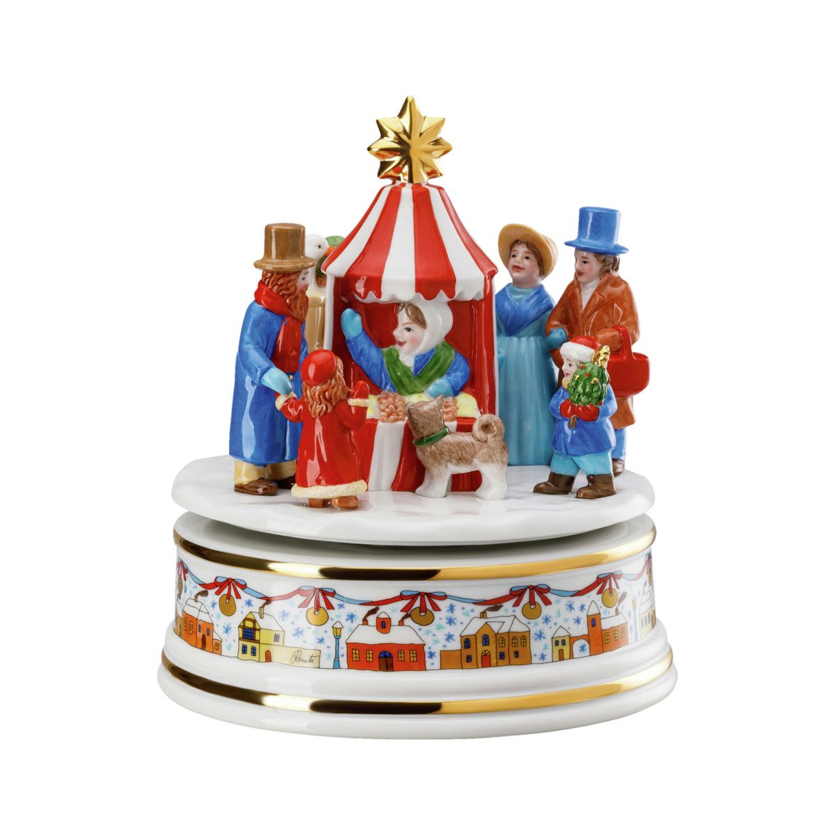 Hutschenreuther Weihnachtsfigur Weihnachtsmarkt Spieluhr gross