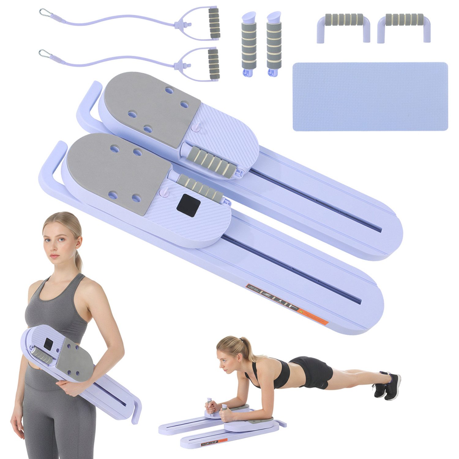 Ganzkörpertrainer Geteiltes Pilates Board Set mit Gleitblöcken für Ganzkörper-Workout